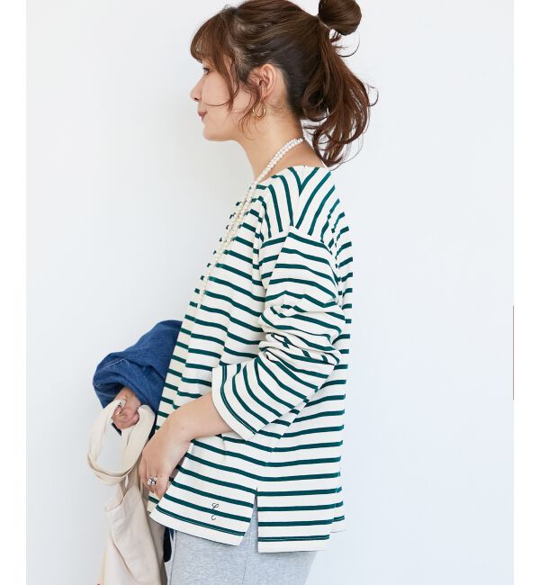  「《手洗い可能》バスクボーダーロンT」|Tシャツ・カットソー|