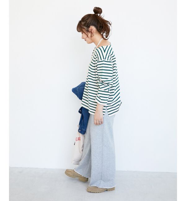  「《手洗い可能》バスクボーダーロンT」|Tシャツ・カットソー|