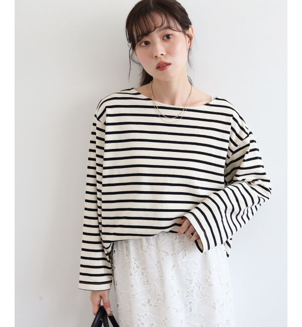  「《手洗い可能》バスクボーダーロンT」|Tシャツ・カットソー|