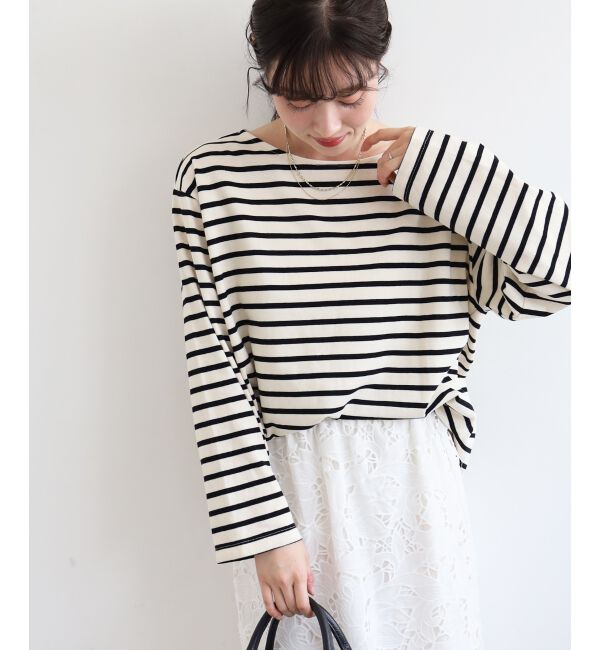  「《手洗い可能》バスクボーダーロンT」|Tシャツ・カットソー|