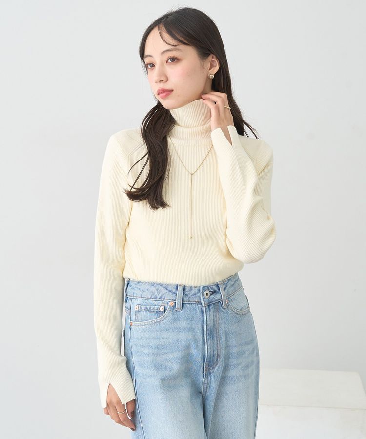 earth music&ecology「レンチング(TM)エコヴェロ(TM)(リブタートル)」|ニット・セーター|