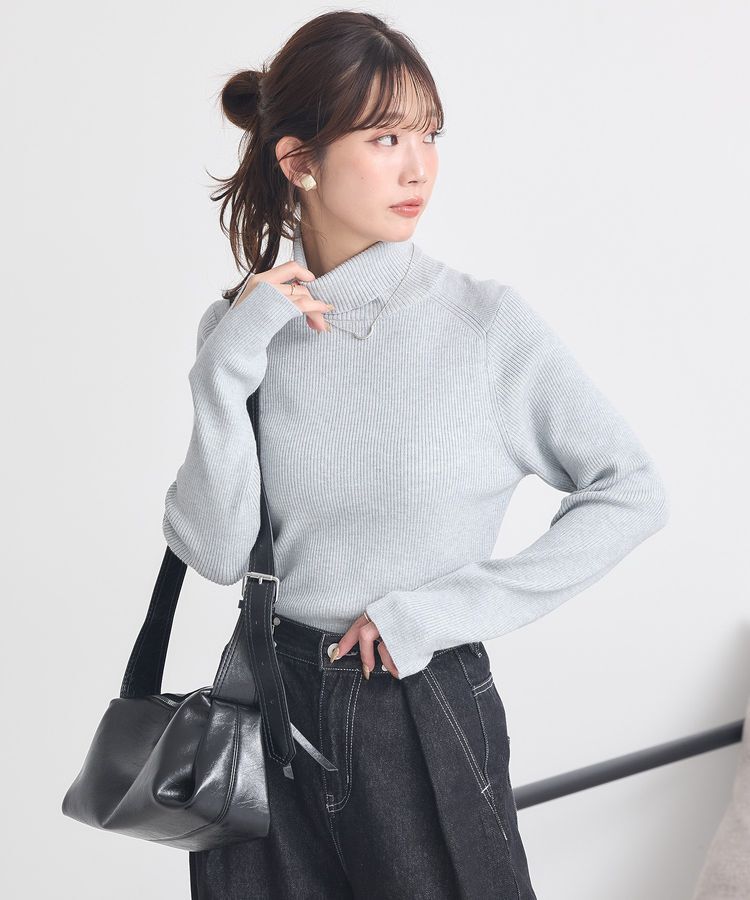 earth music&ecology「レンチング(TM)エコヴェロ(TM)(リブタートル)」|ニット・セーター|