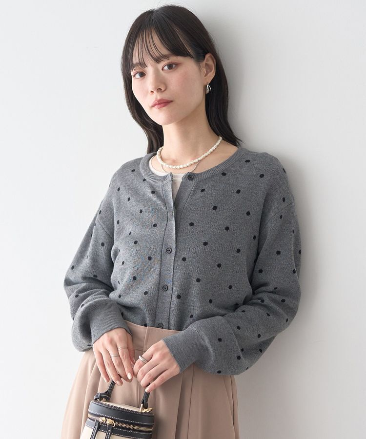 earth music&ecology「ドットジャガードカーディガン」|カーディガン|