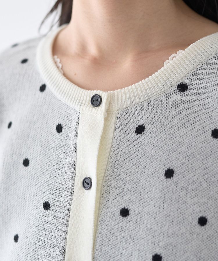 earth music&ecology「ドットジャガードカーディガン」|カーディガン|