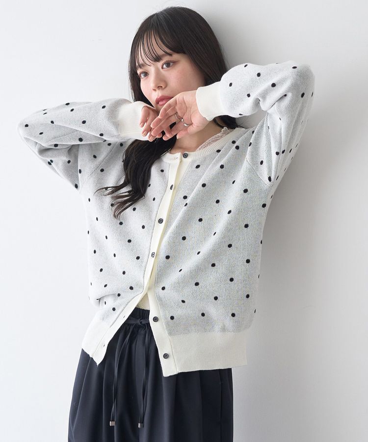 earth music&ecology「ドットジャガードカーディガン」|カーディガン|