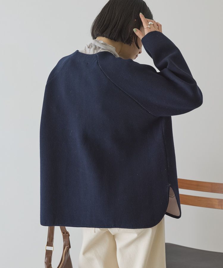 AMERICAN HOLIC「Wフェイスラウンドヘム ラグランニットカーディガン」|カーディガン|