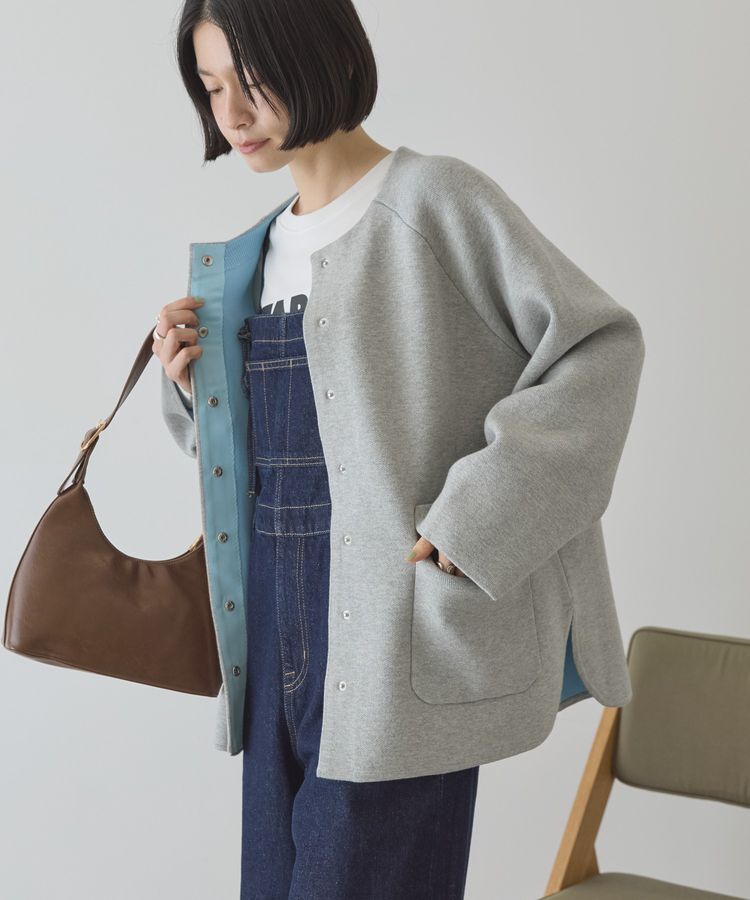 AMERICAN HOLIC「Wフェイスラウンドヘム ラグランニットカーディガン」|カーディガン|