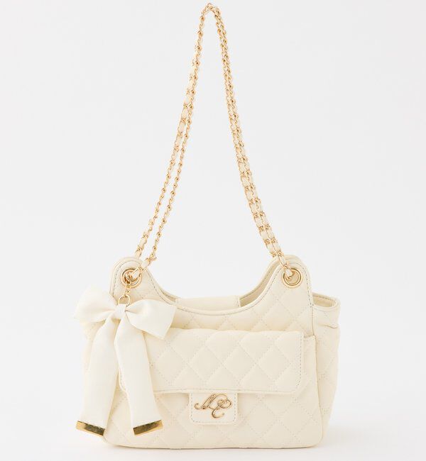  「チェーンショルダー２WAYバッグ」|ショルダー・メッセンジャー|アイボリー