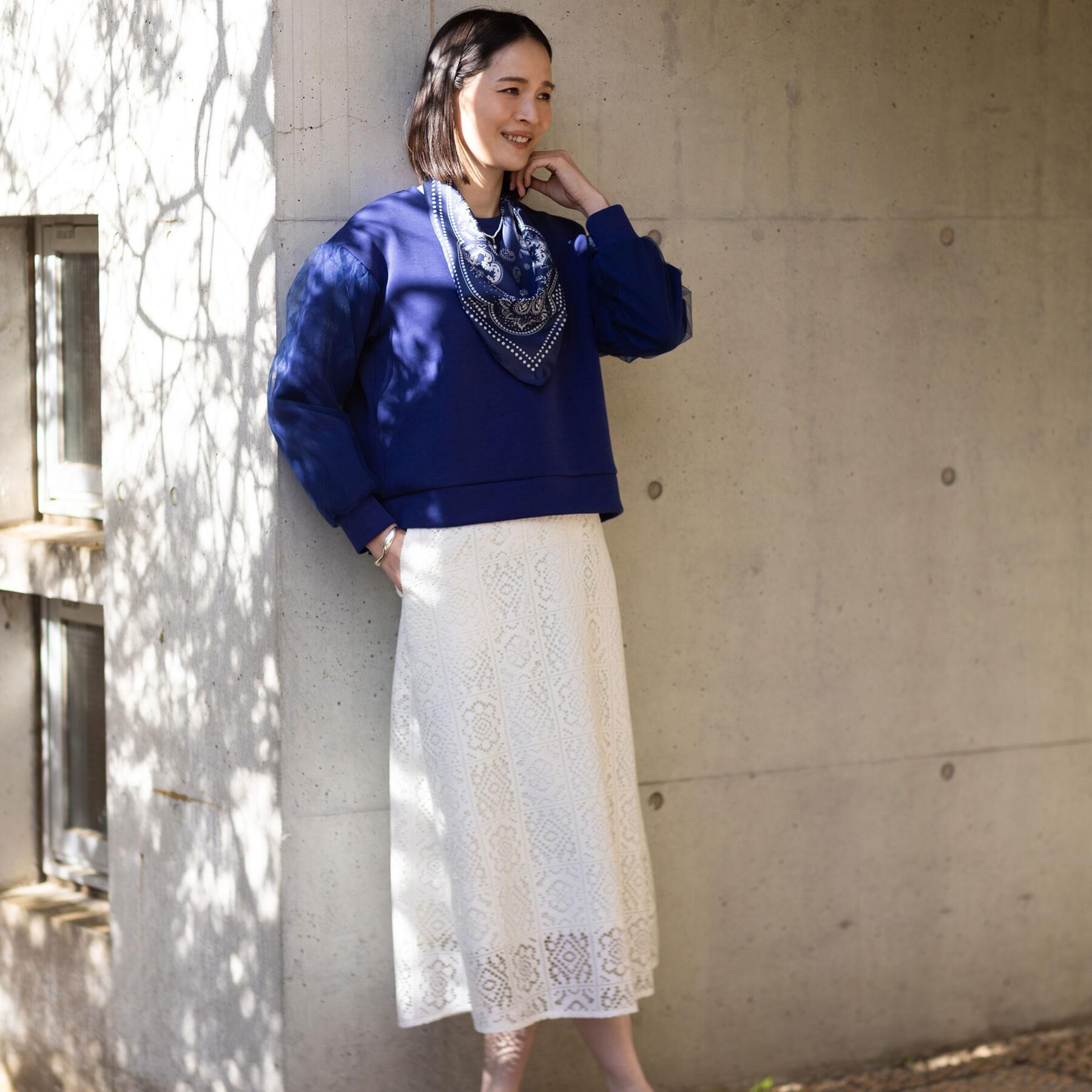 Reflect「チュールレイヤードスリーブプルオーバー」|Tシャツ・カットソー|