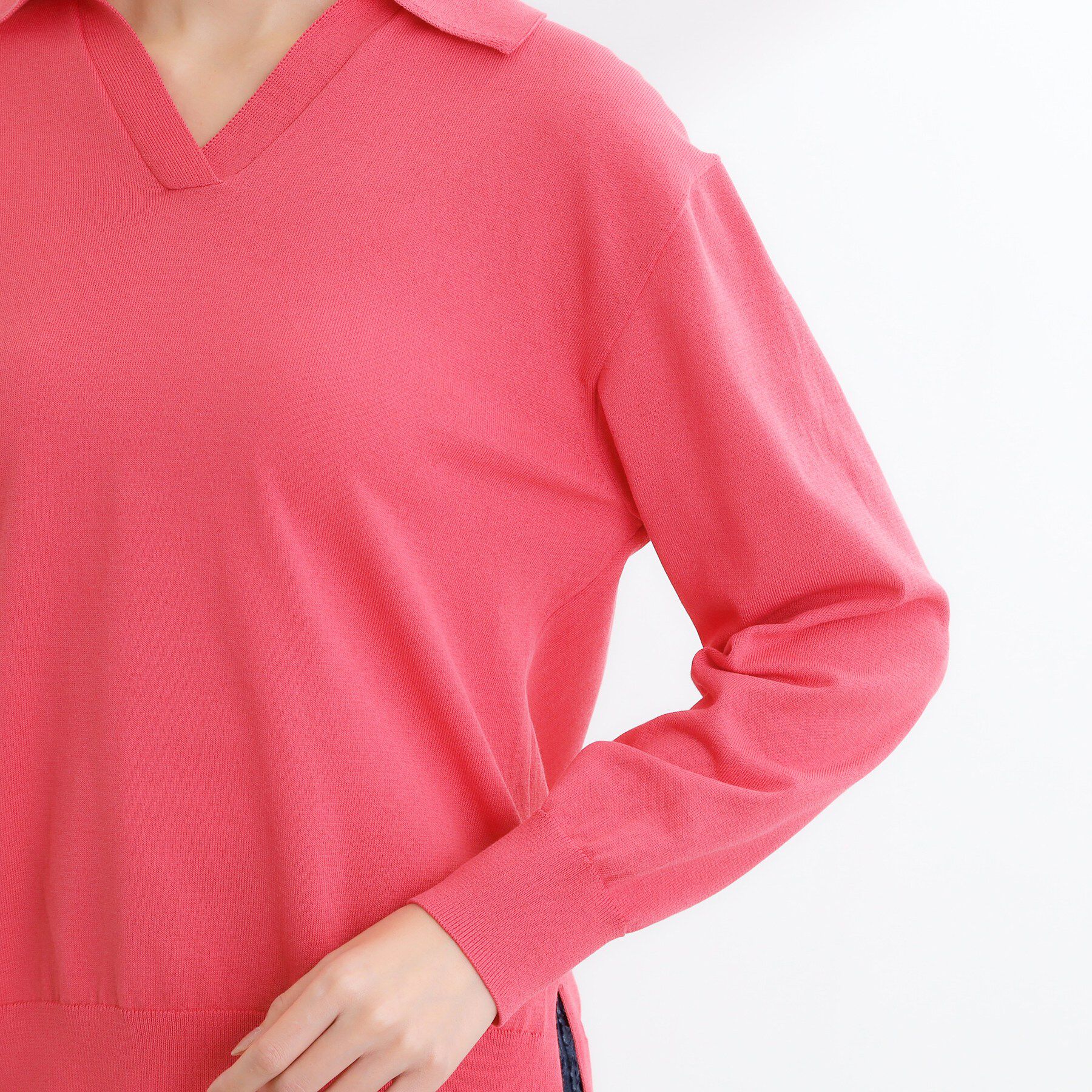 Reflect「スキッパーネックニットプルオーバー」|ニット・セーター|