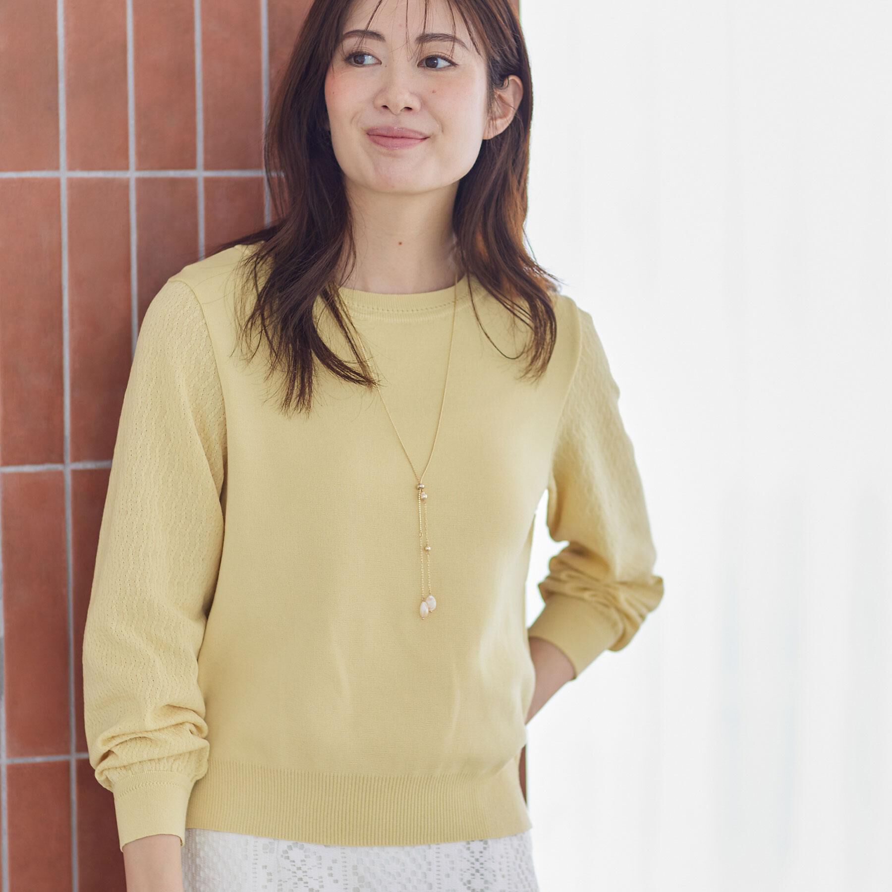 Reflect「透かしスリーブデザインハイゲージニット」|ニット・セーター|