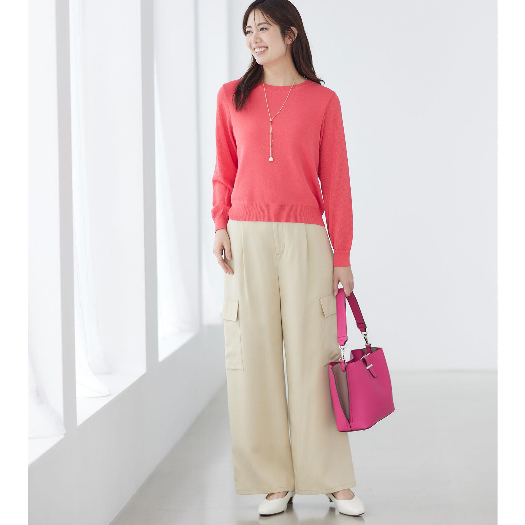 Reflect「透かしスリーブデザインハイゲージニット」|ニット・セーター|