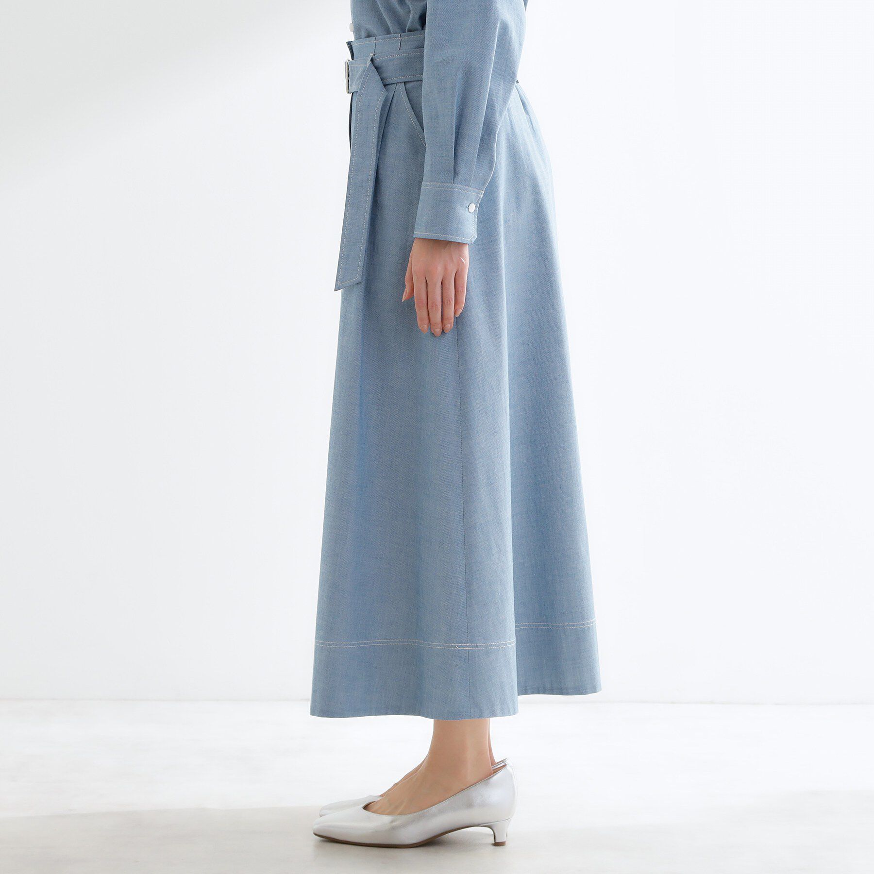 Reflect「ダンガリータックフレアスカート」|スカート|