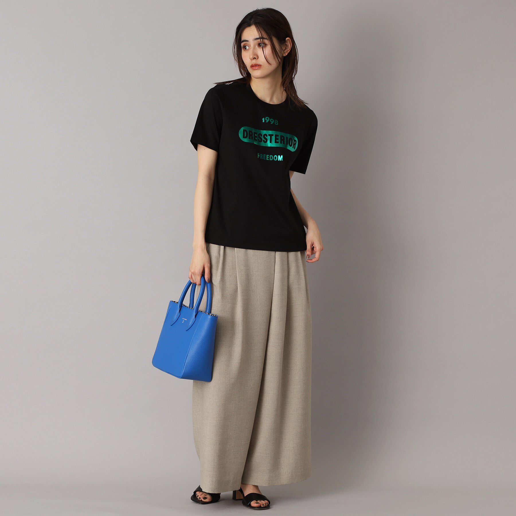 DRESSTERIOR「【洗える/後ろウエストゴム】アシンメトリーウォッシャブルタックフレアパンツ」|その他|