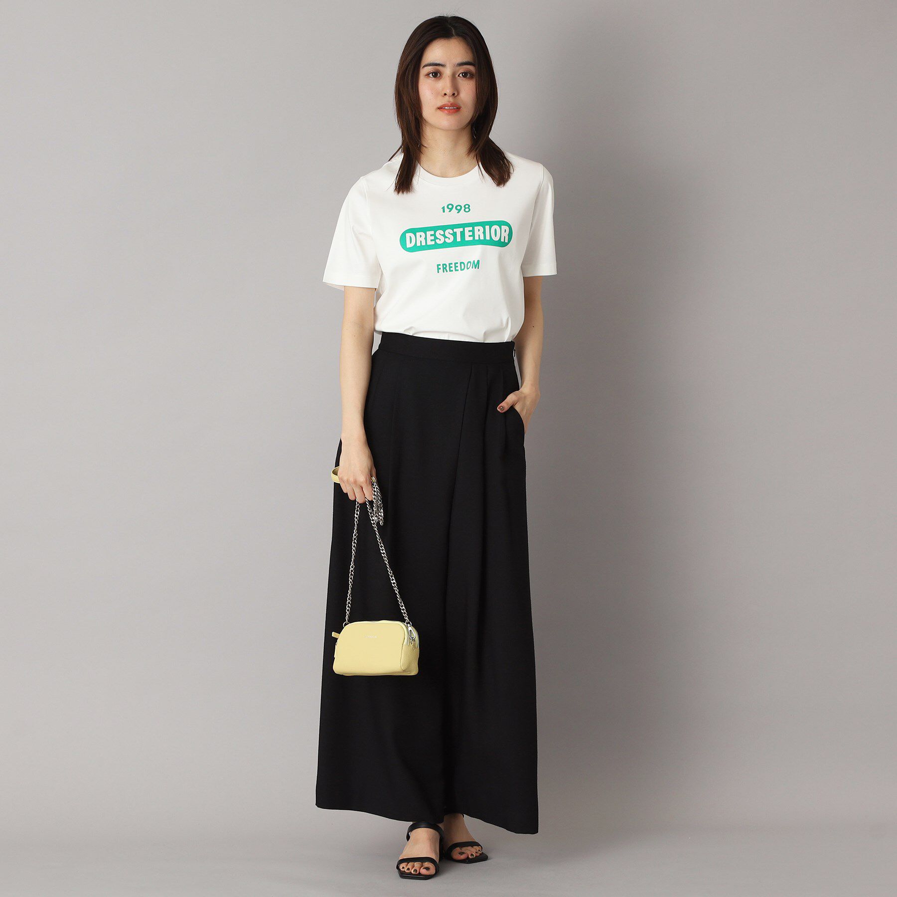 DRESSTERIOR「【洗える/後ろウエストゴム】アシンメトリーウォッシャブルタックフレアパンツ」|その他|