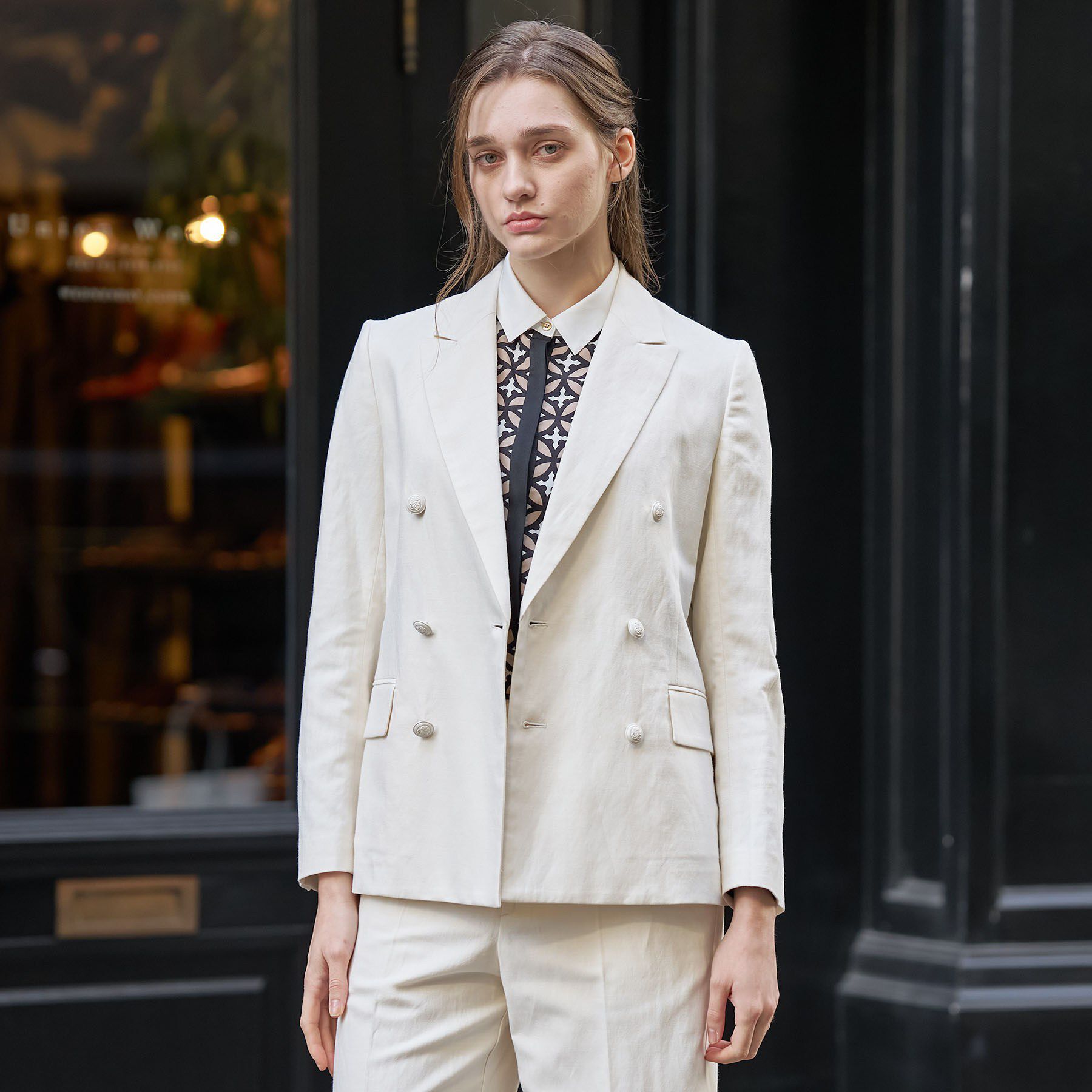 DRESSTERIOR「リネンブレンドWブレストジャケット」|テーラードジャケット|