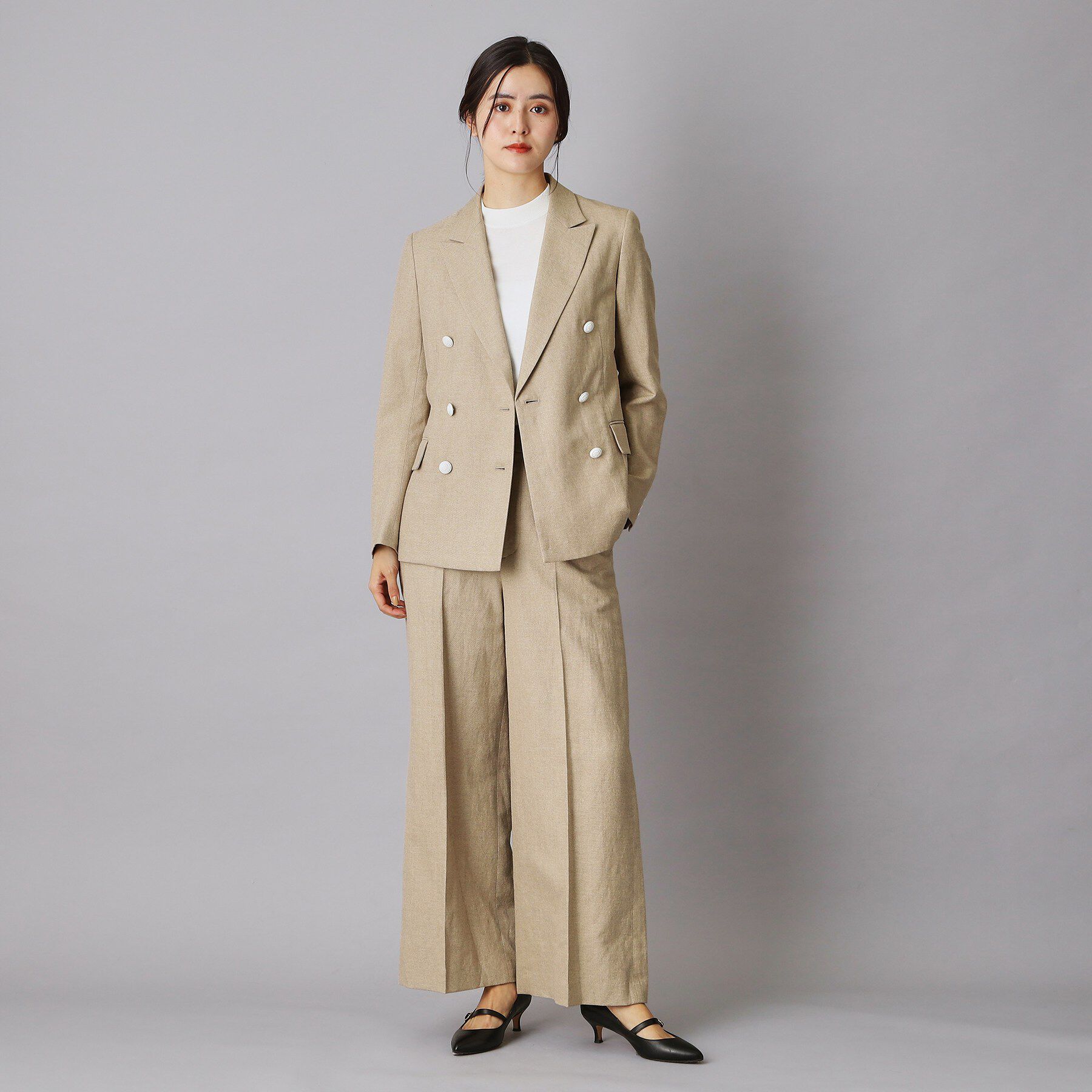 DRESSTERIOR「リネンブレンドWブレストジャケット」|テーラードジャケット|