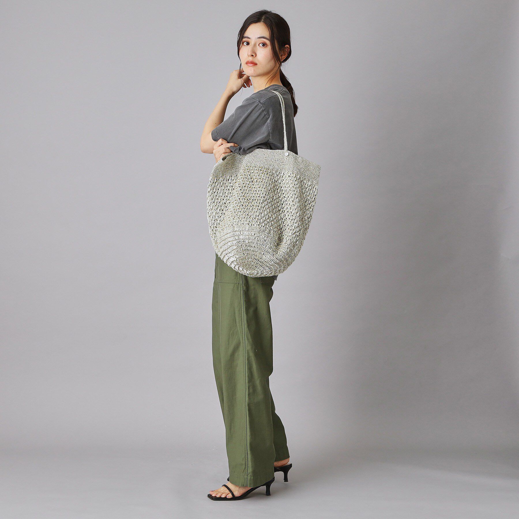 DRESSTERIOR「ne Quittez pas（ヌキテパ）METALLIC MACRAME BIG BAG」|トートバッグ|