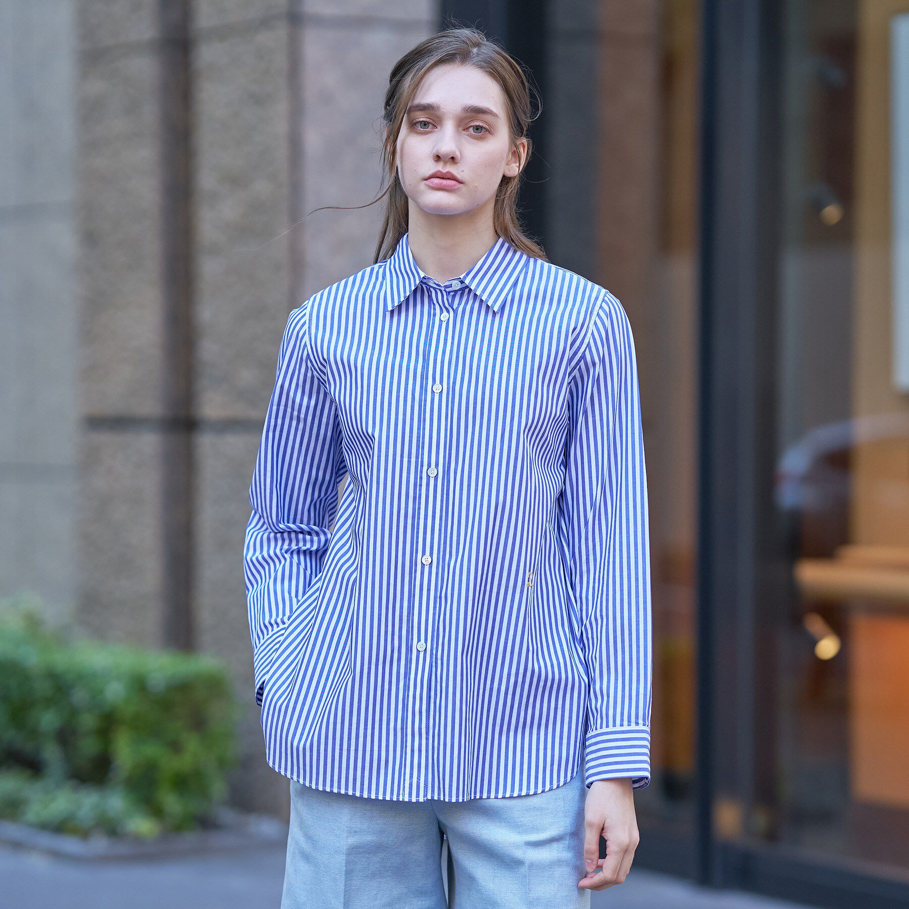 DRESSTERIOR「オーバーシルエットストライプシャツ」|シャツ・ブラウス|