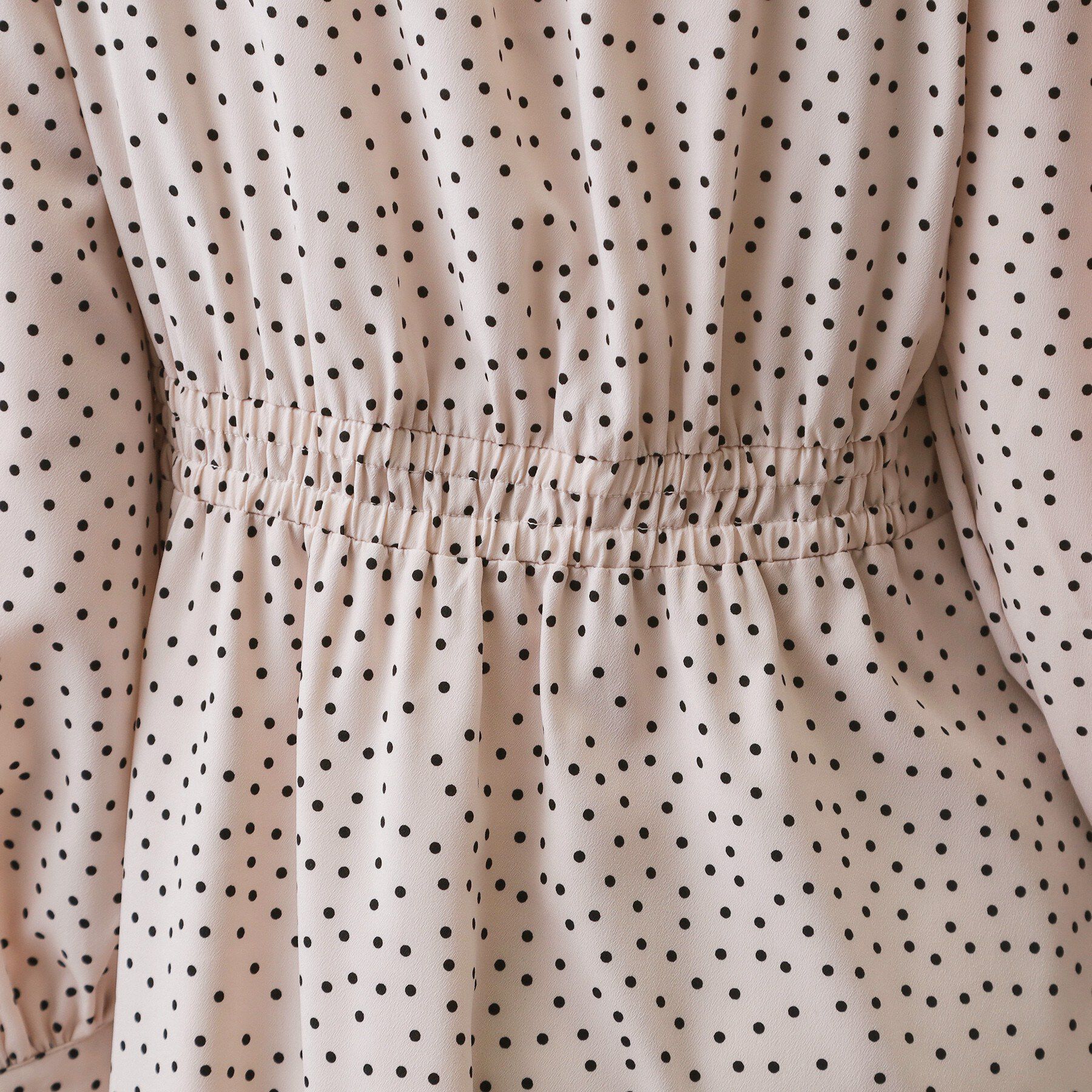 index「リボンボウタイドットワンピース【洗濯機OK/イージーアイロン/防シワ】」|ワンピース|