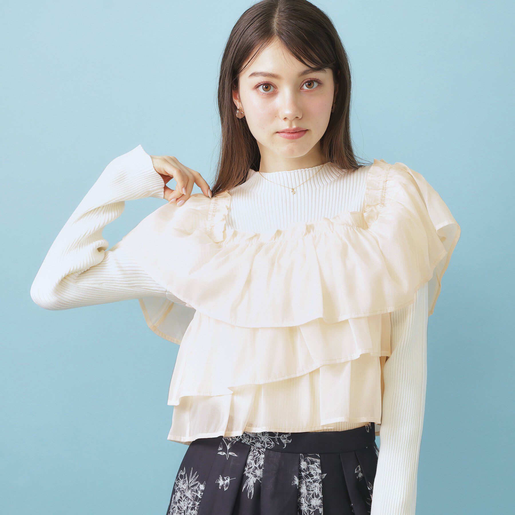 index「3wayフリルドッキングニット【洗濯機OK/坑ピル】」|ニット・セーター|