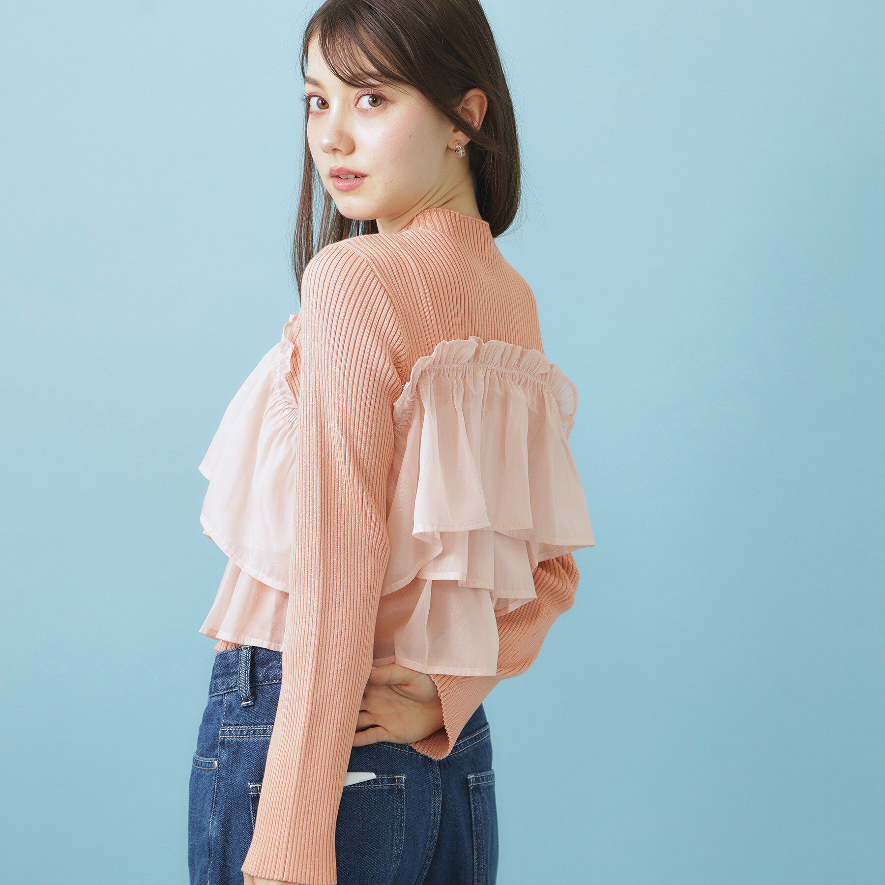 index「3wayフリルドッキングニット【洗濯機OK/坑ピル】」|ニット・セーター|