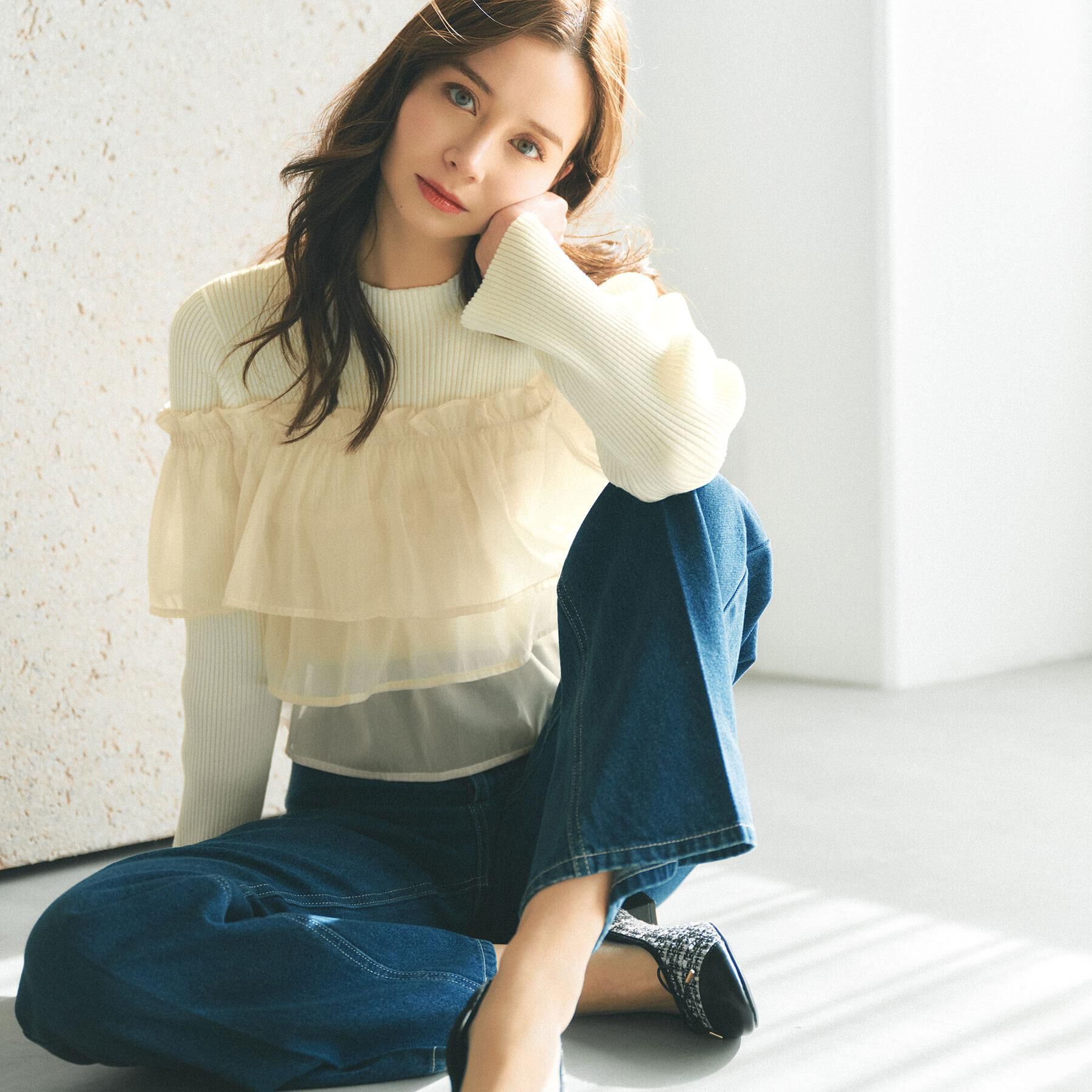 index「3wayフリルドッキングニット【洗濯機OK/坑ピル】」|ニット・セーター|