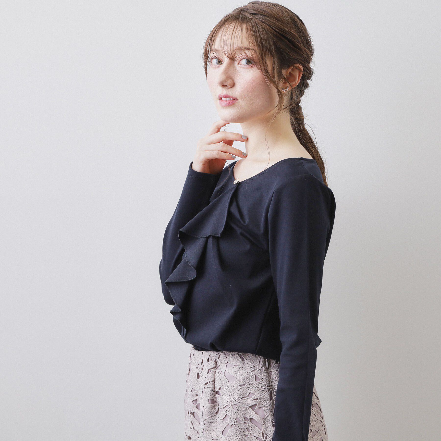 index「アシメラッフルフリルポンチトップス【洗濯機OK】」|Tシャツ・カットソー|