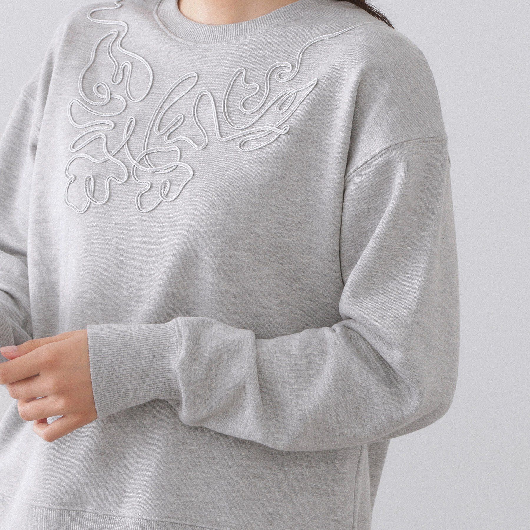 OPAQUE.CLIP「コード刺繍裏毛プルオーバー【洗濯機OK】」|パーカー|