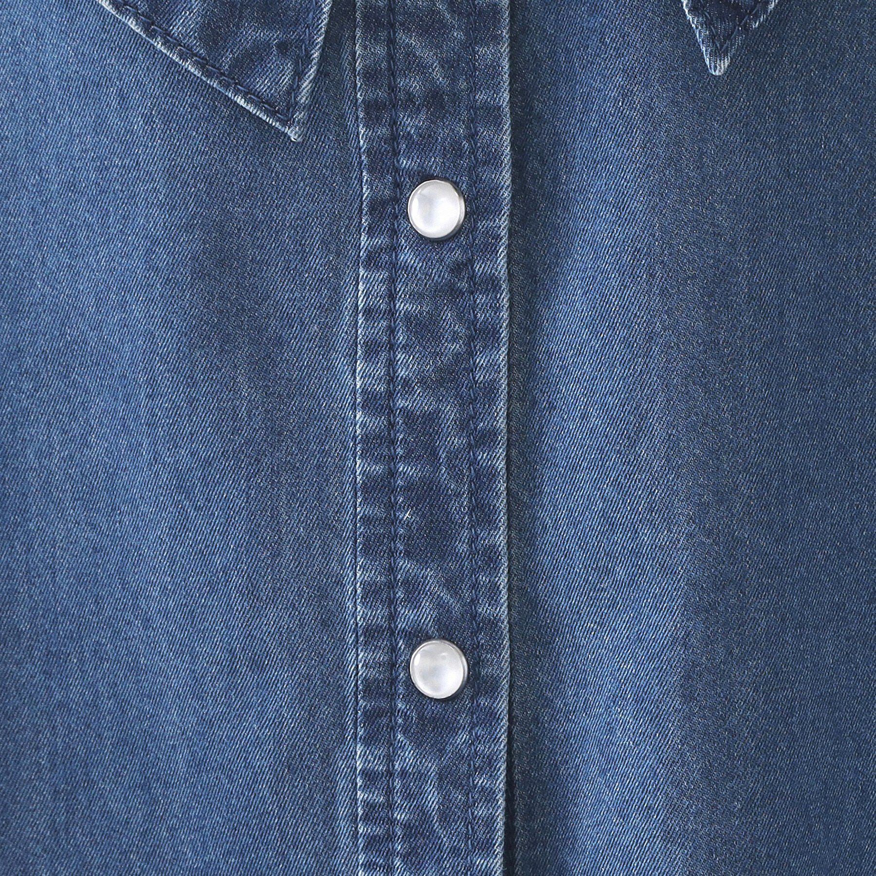 OPAQUE.CLIP「セルロース混デニムボウタイブラウス【洗濯機OK】」|シャツ・ブラウス|