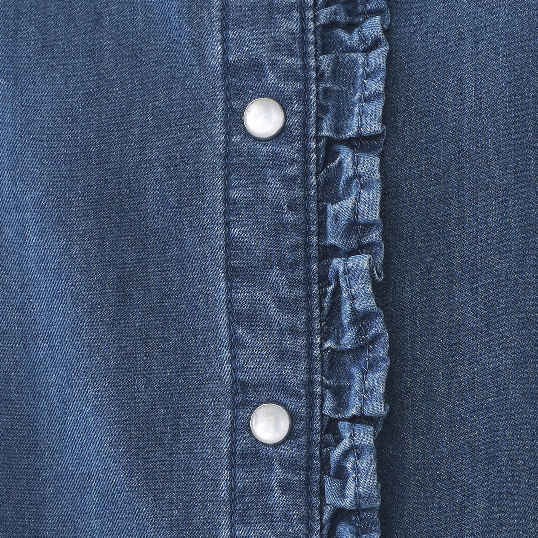 OPAQUE.CLIP「セルロース混デニムフリルブラウス【洗濯機OK】」|シャツ・ブラウス|