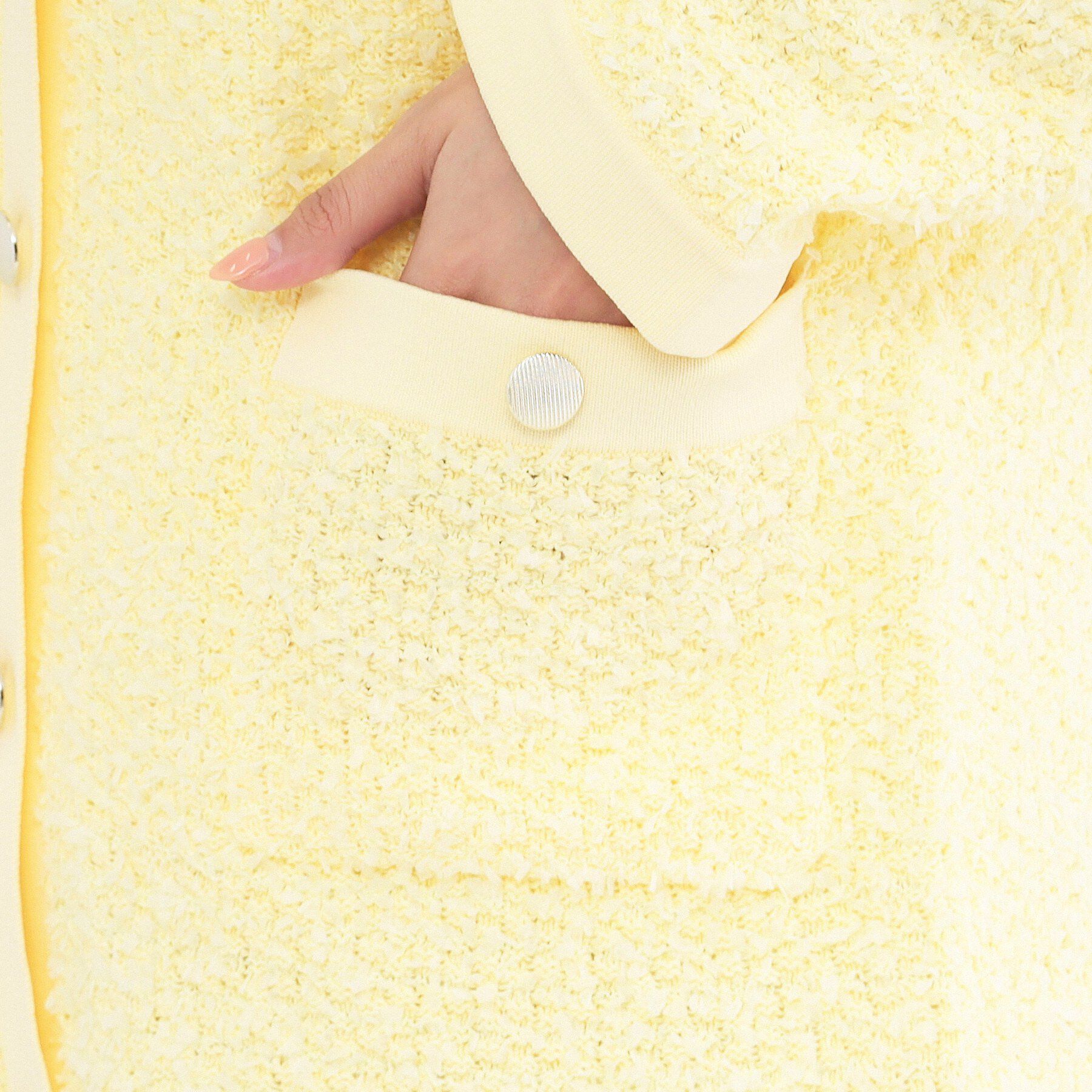 OPAQUE.CLIP「ツイードライクVネックニットカーディガン【洗濯機OK】」|カーディガン|