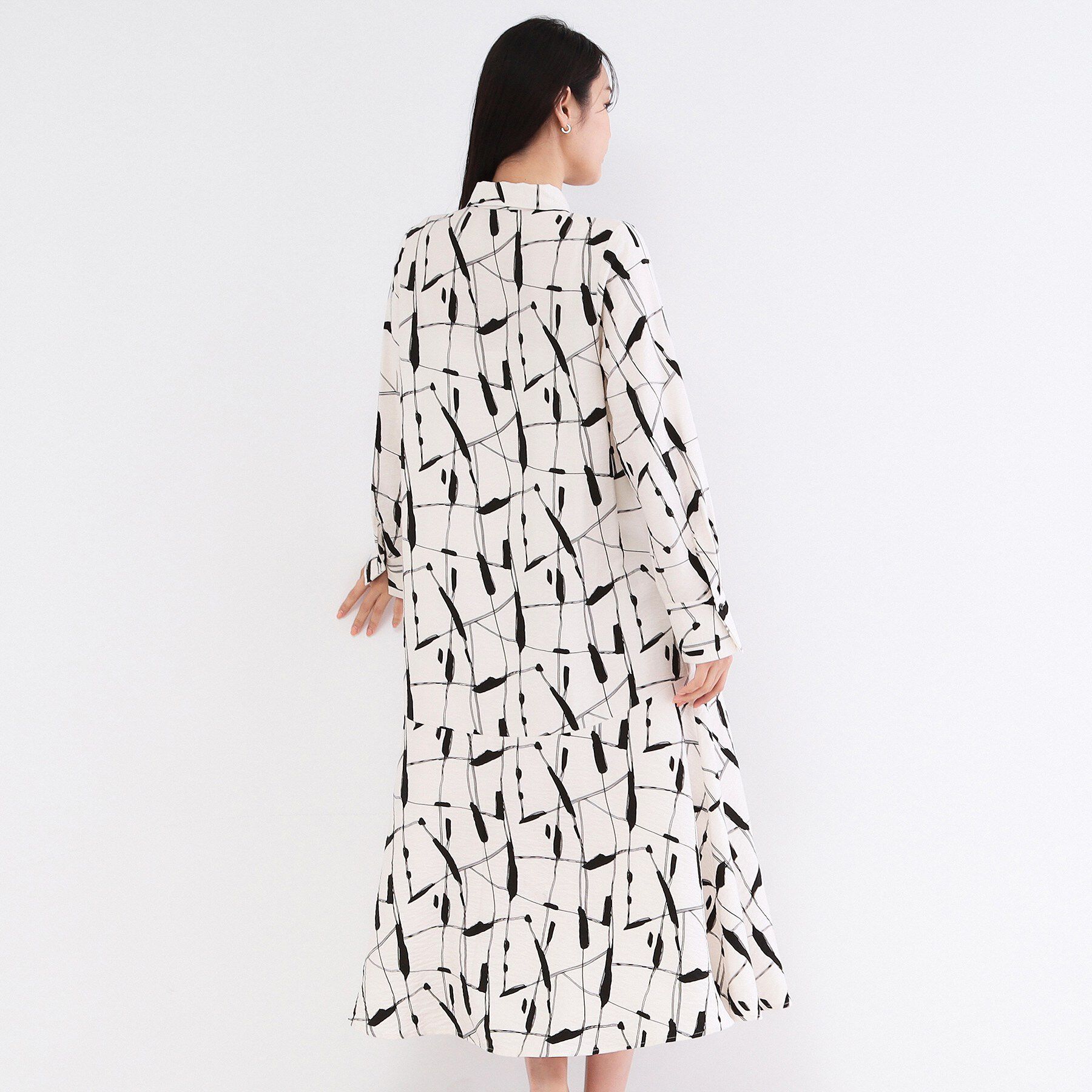 OPAQUE.CLIP「ジオメトリックプリントシャツワンピース」|ワンピース|