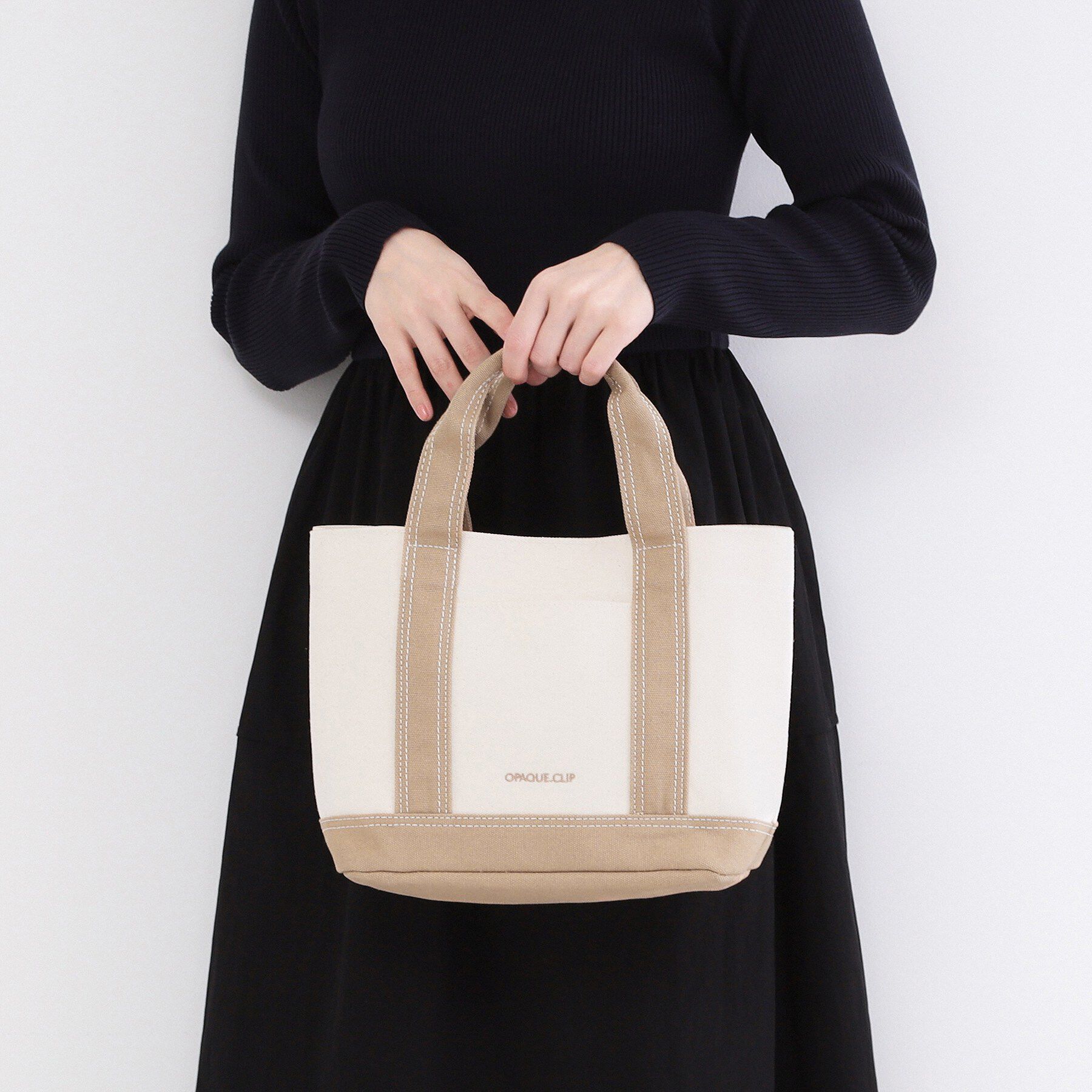OPAQUE.CLIP「2WAYバイカラー帆布ミドルトート」|トートバッグ|