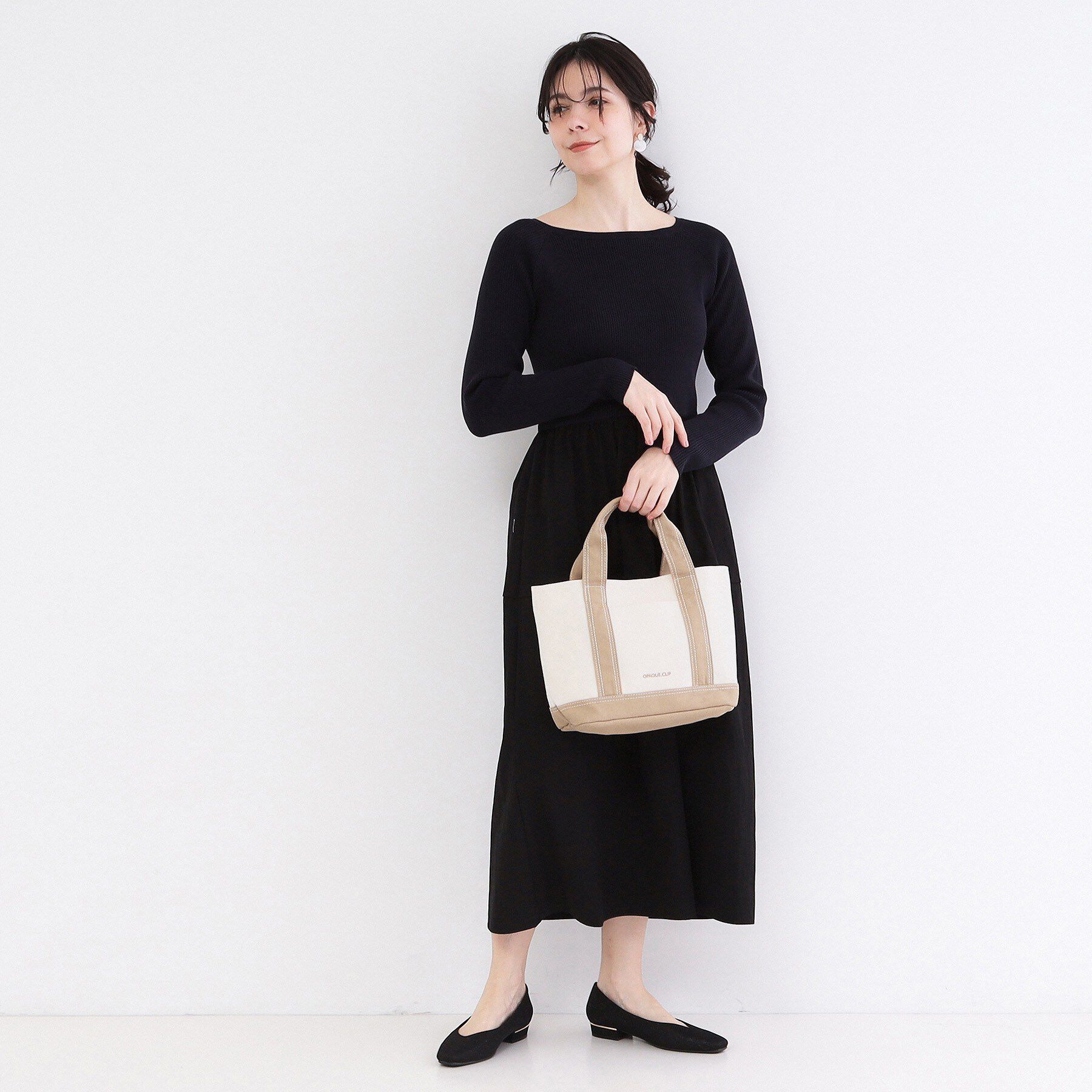 OPAQUE.CLIP「2WAYバイカラー帆布ミドルトート」|トートバッグ|