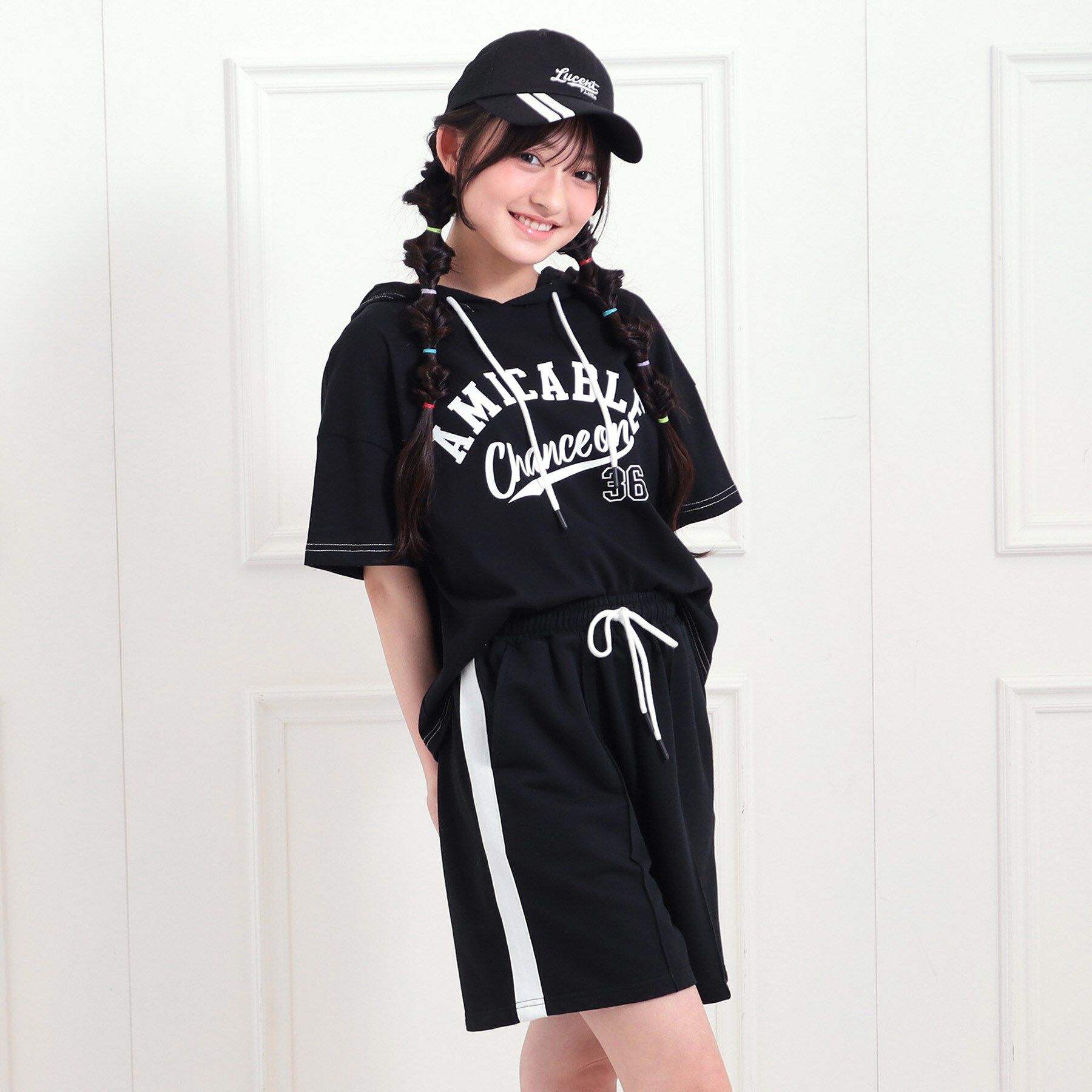 PINK-latte「【セットアップアイテム】半袖パーカ＋ハーフパンツセット」|その他|