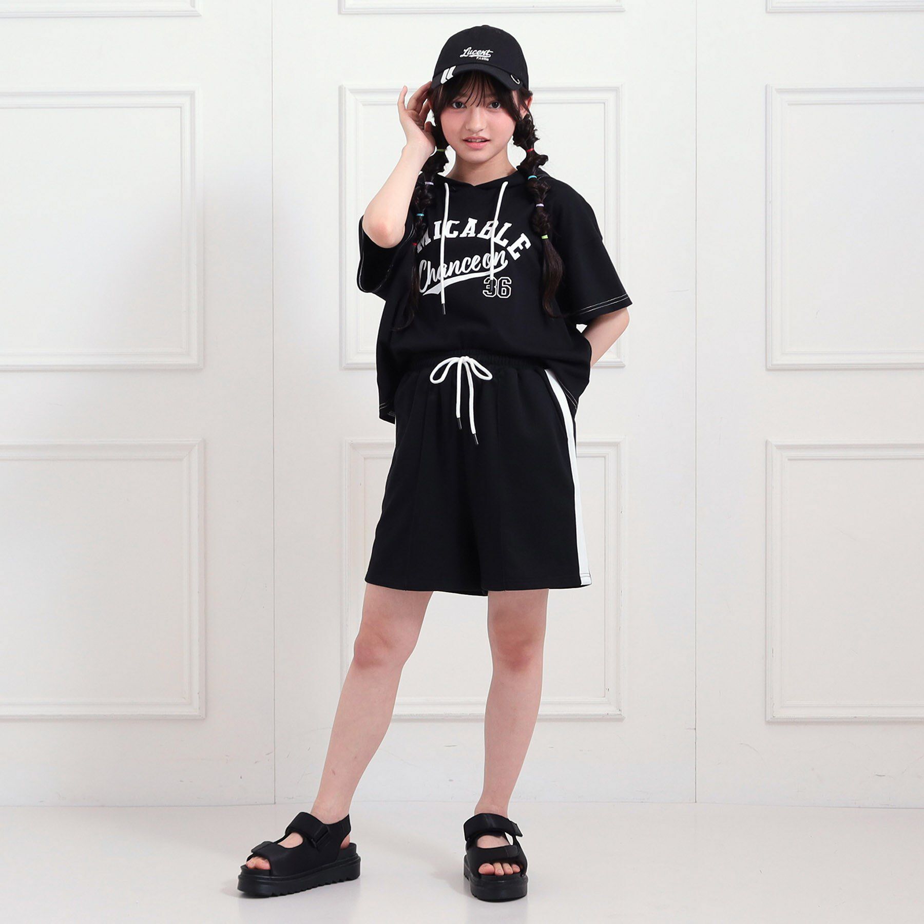 PINK-latte「【セットアップアイテム】半袖パーカ＋ハーフパンツセット」|その他|