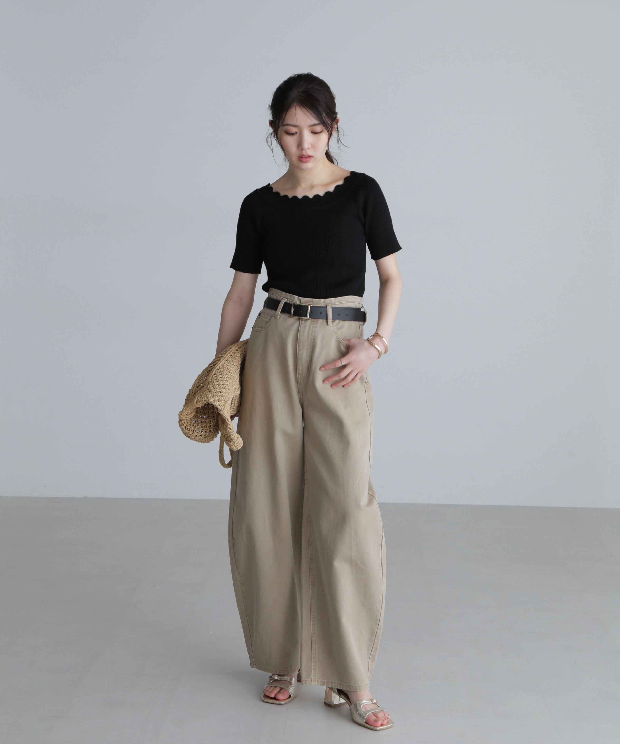  「２ＷＡＹオフショルスカラップニット」|ニット・セーター|