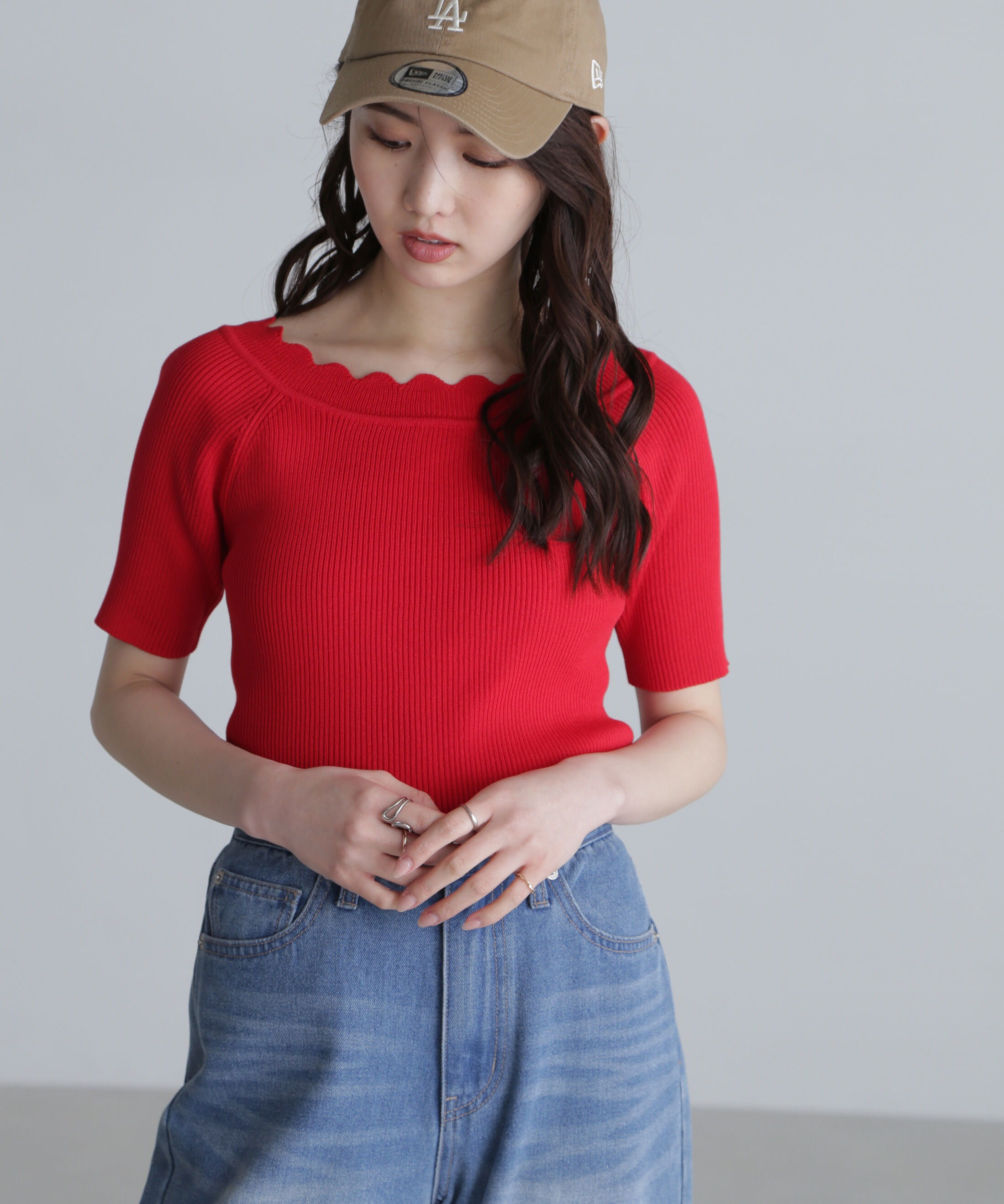  「２ＷＡＹオフショルスカラップニット」|ニット・セーター|