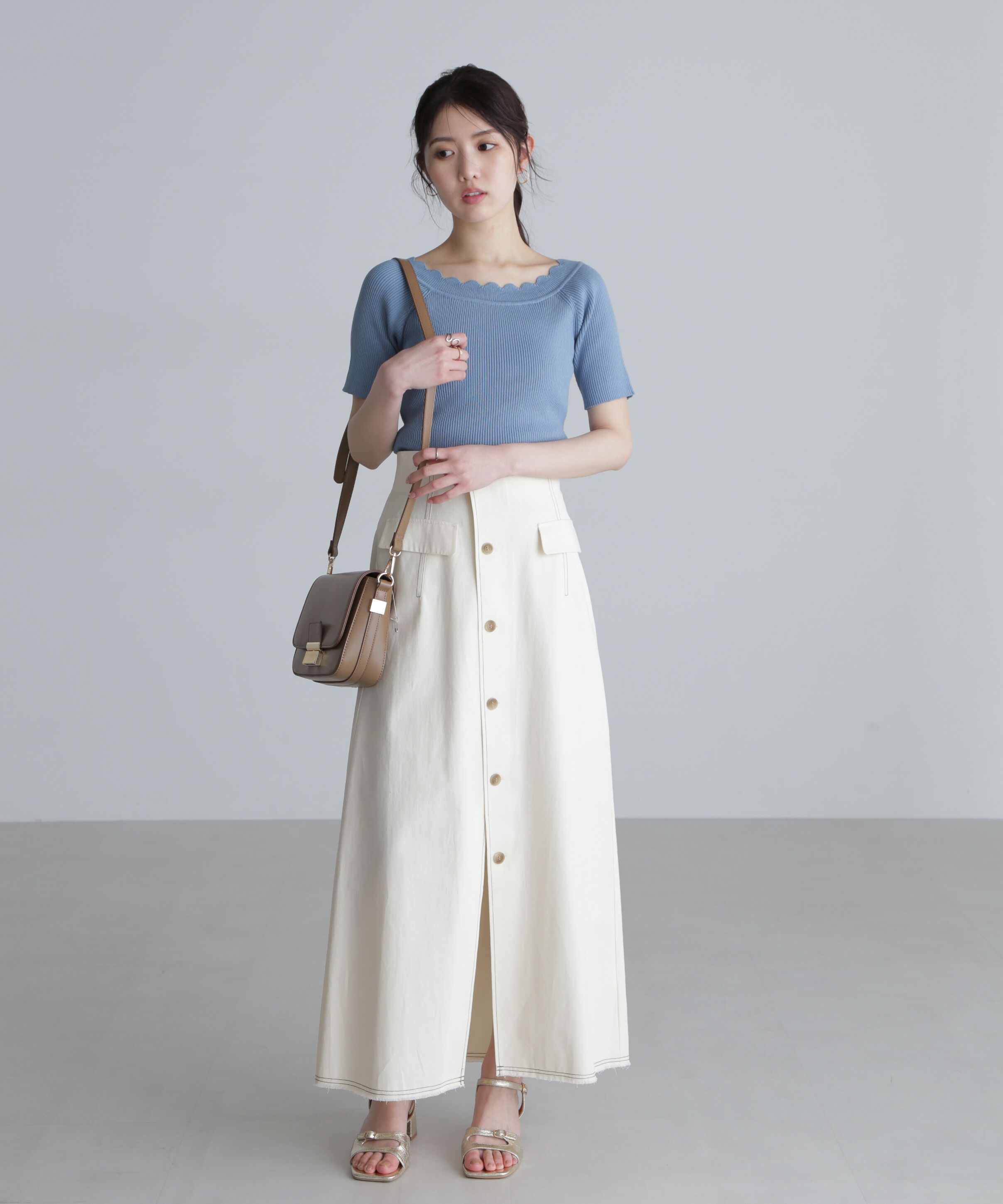  「２ＷＡＹオフショルスカラップニット」|ニット・セーター|