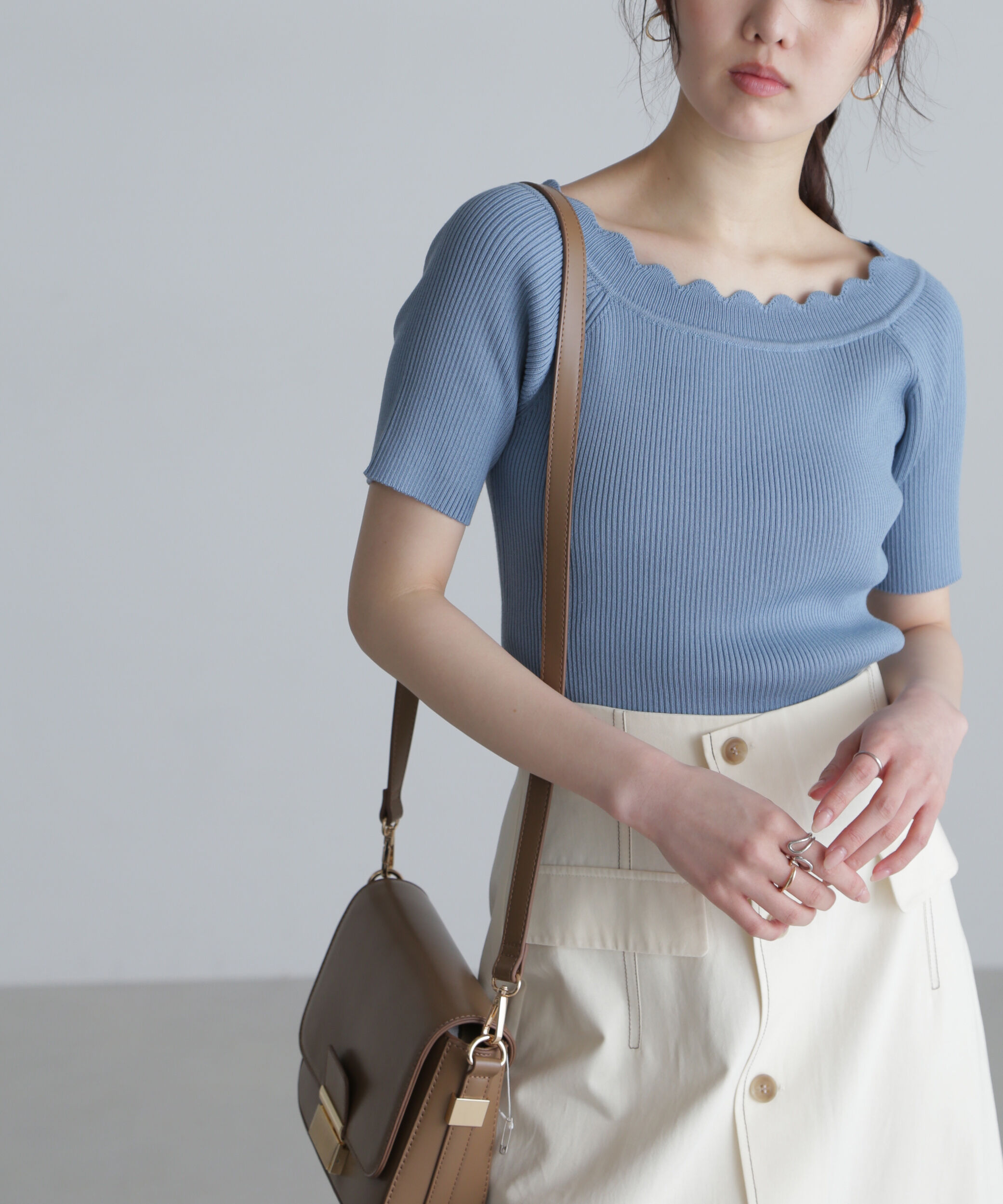  「２ＷＡＹオフショルスカラップニット」|ニット・セーター|