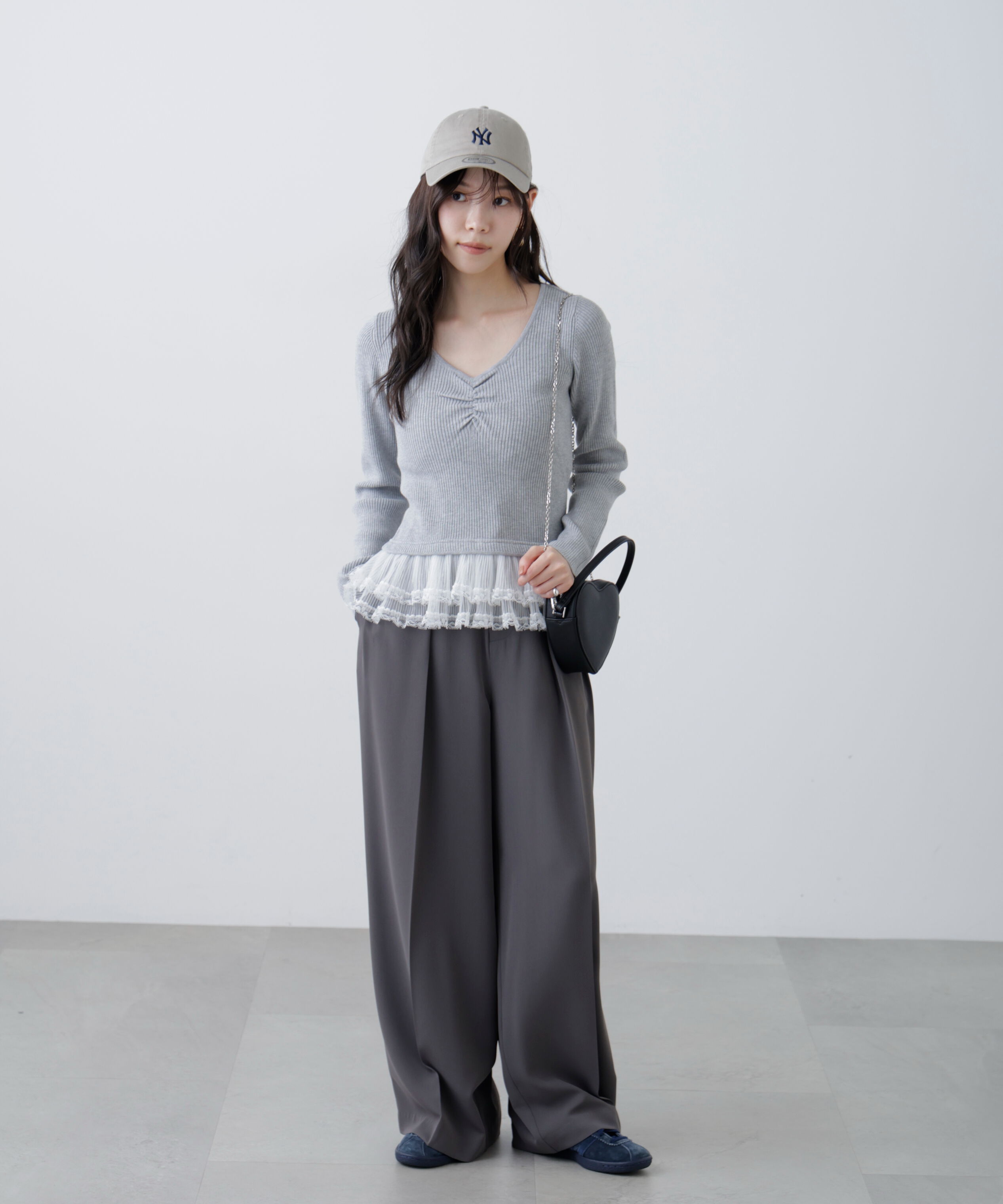  「レイヤードデザインリブニット」|ニット・セーター|