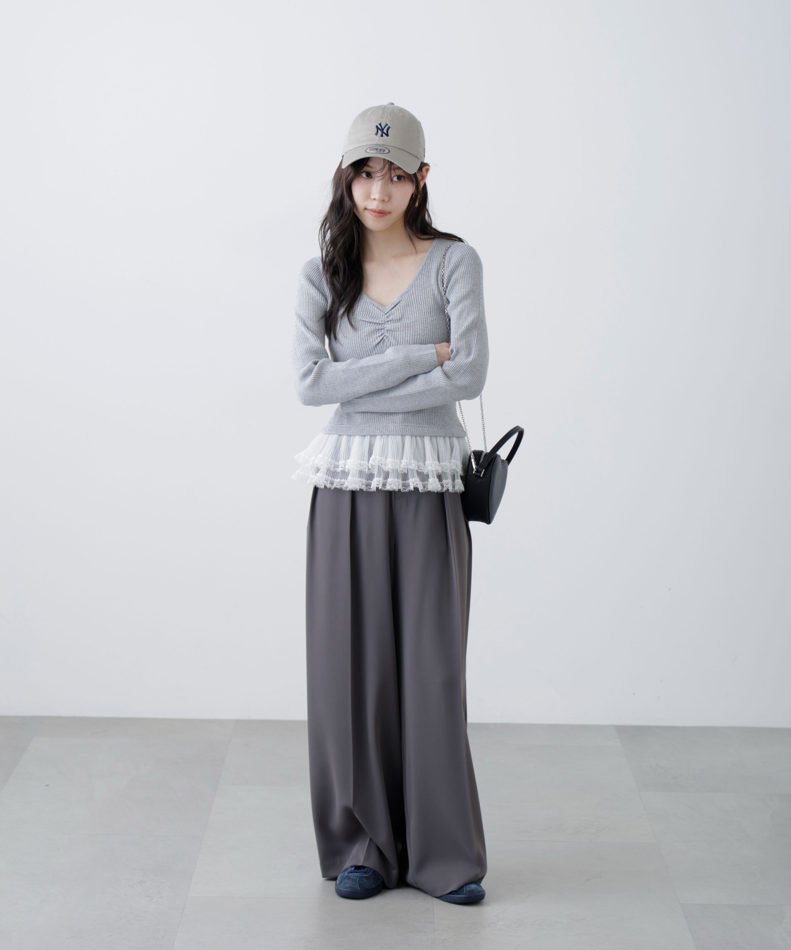  「レイヤードデザインリブニット」|ニット・セーター|