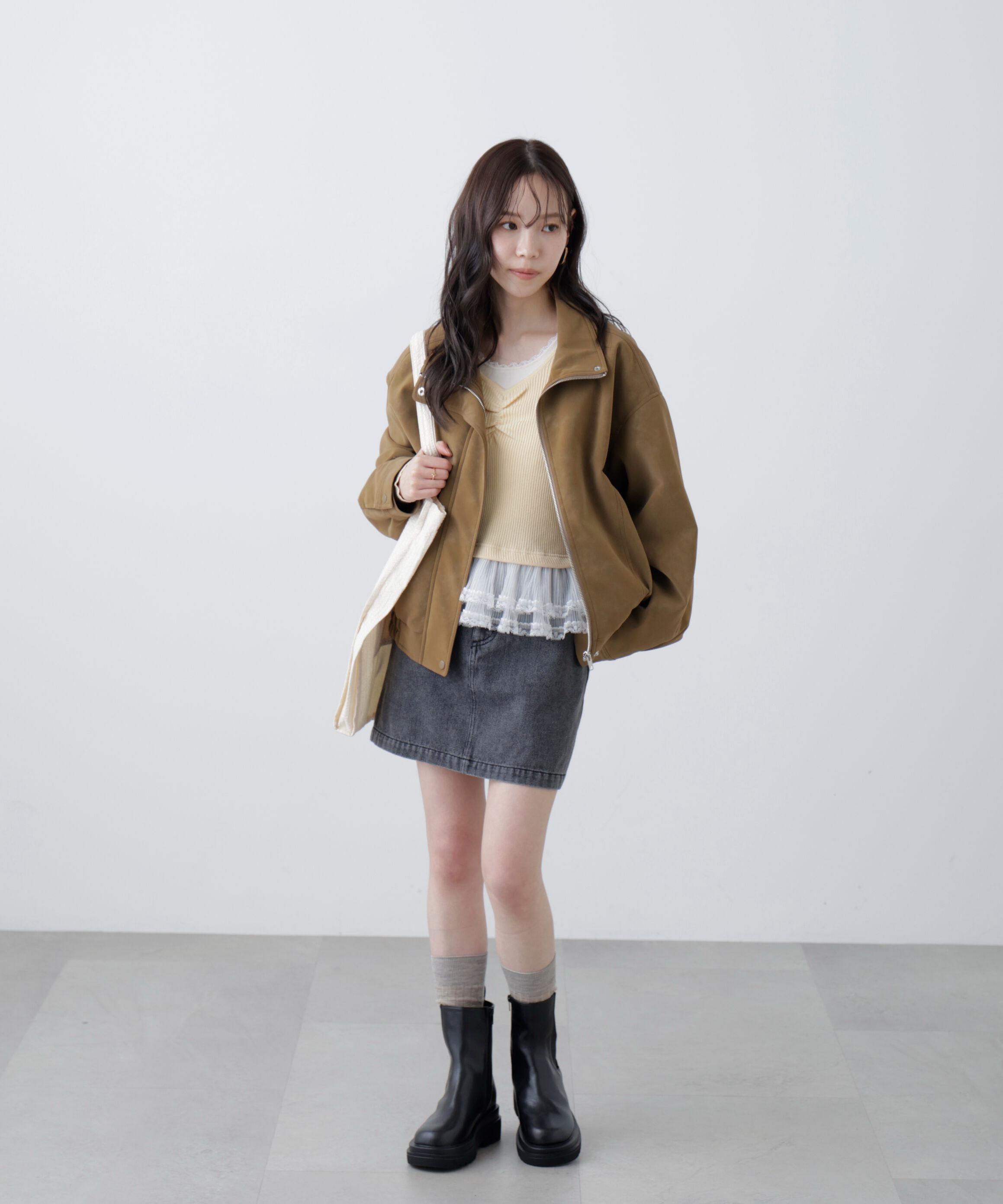  「レイヤードデザインリブニット」|ニット・セーター|