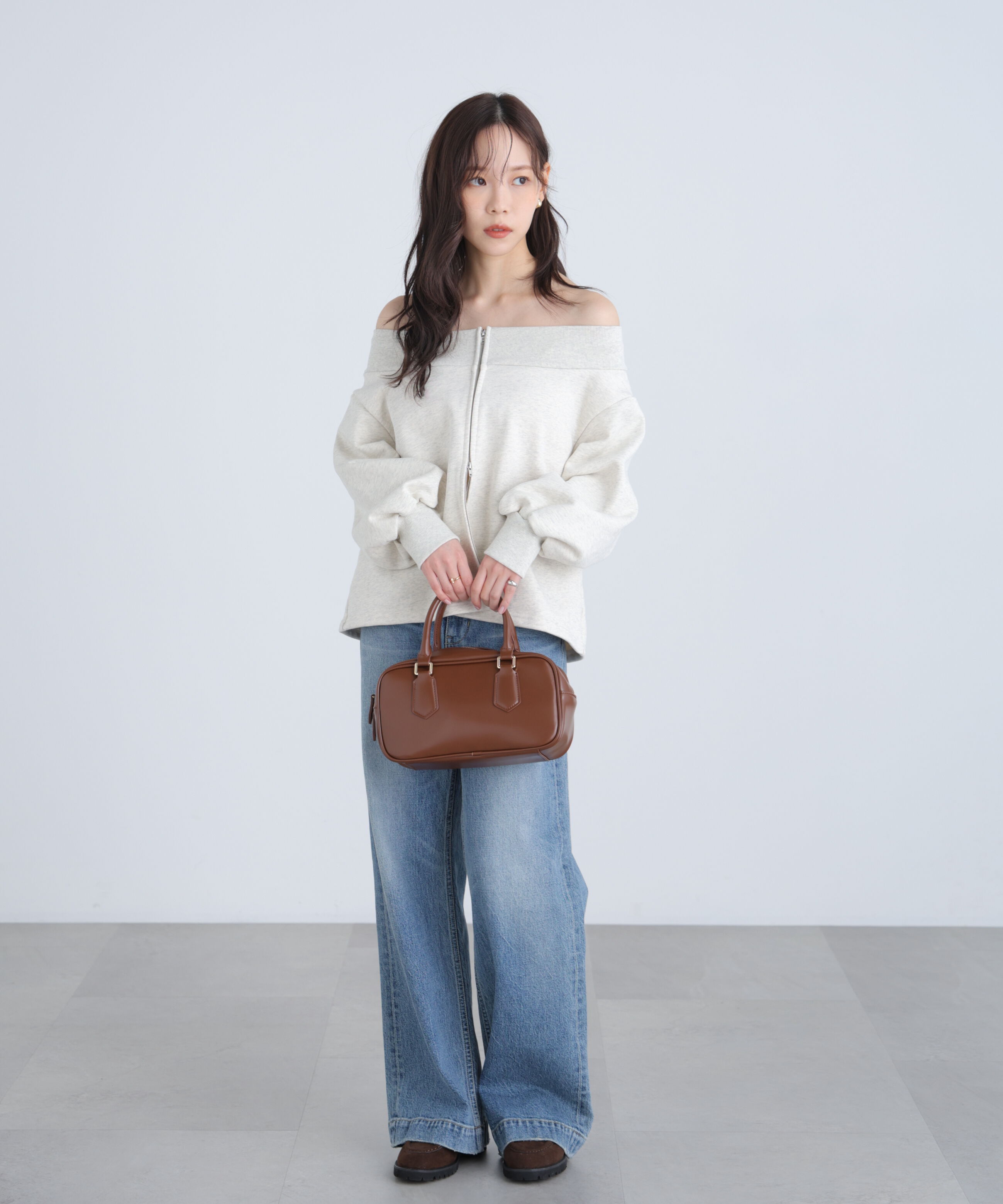  「袖バルーンオフショルZIPカットソー」|Tシャツ・カットソー|