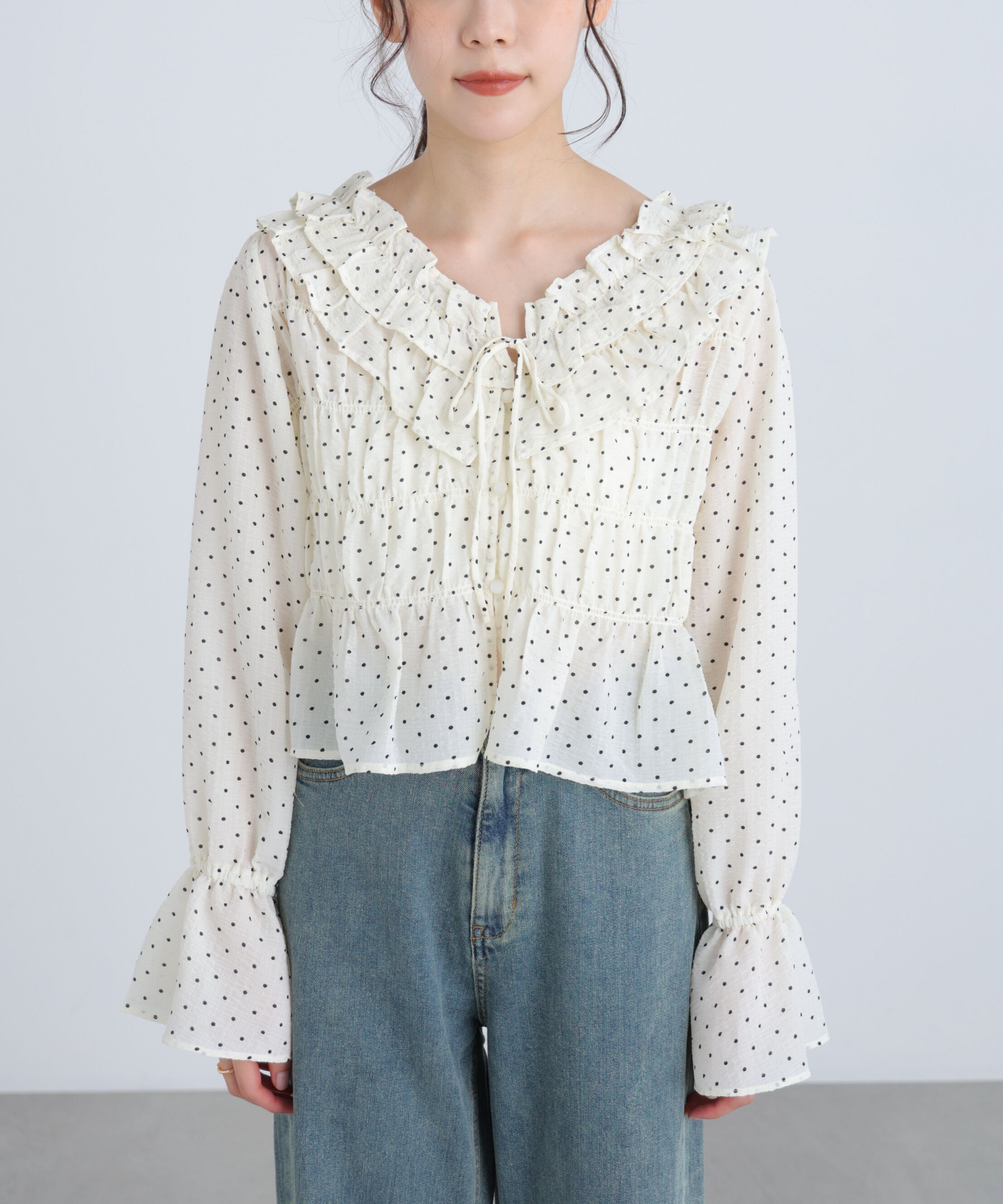  「アソート前後2wayフリルブラウス」|シャツ・ブラウス|