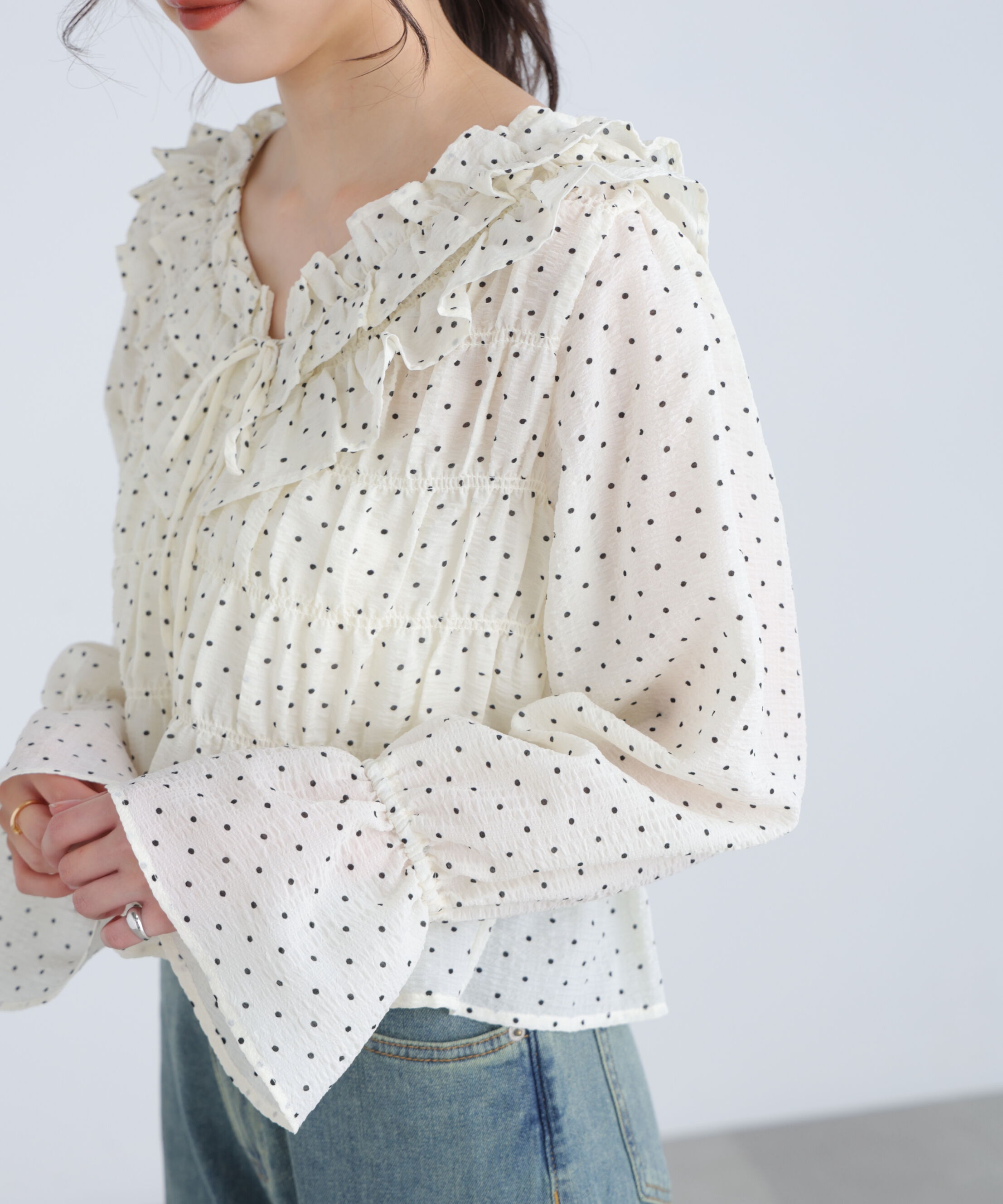  「アソート前後2wayフリルブラウス」|シャツ・ブラウス|