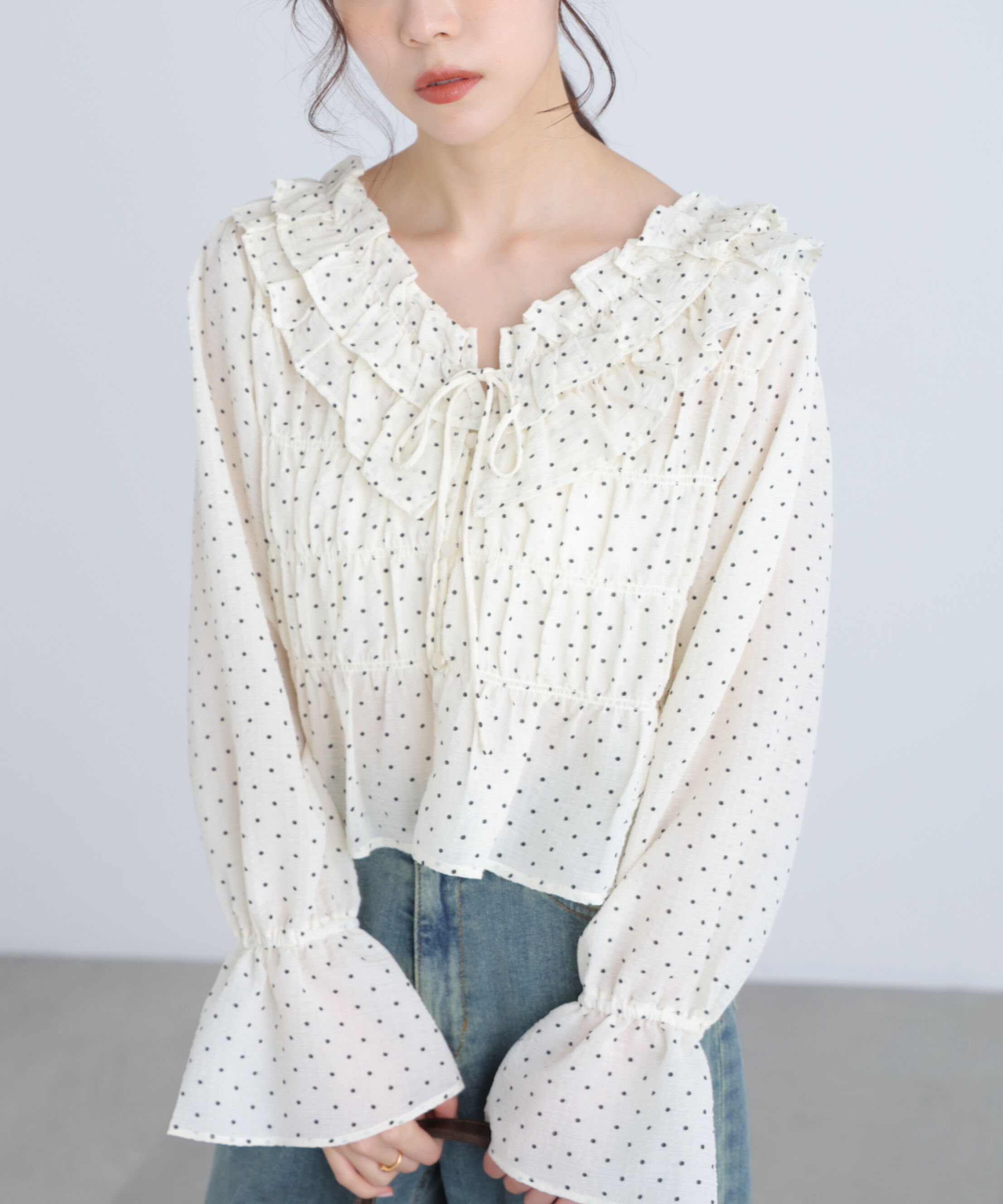  「アソート前後2wayフリルブラウス」|シャツ・ブラウス|