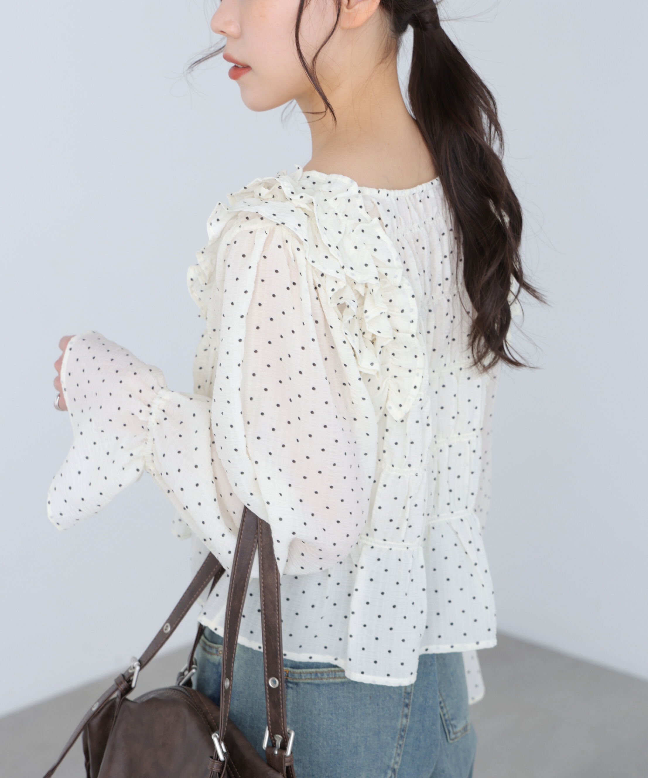  「アソート前後2wayフリルブラウス」|シャツ・ブラウス|