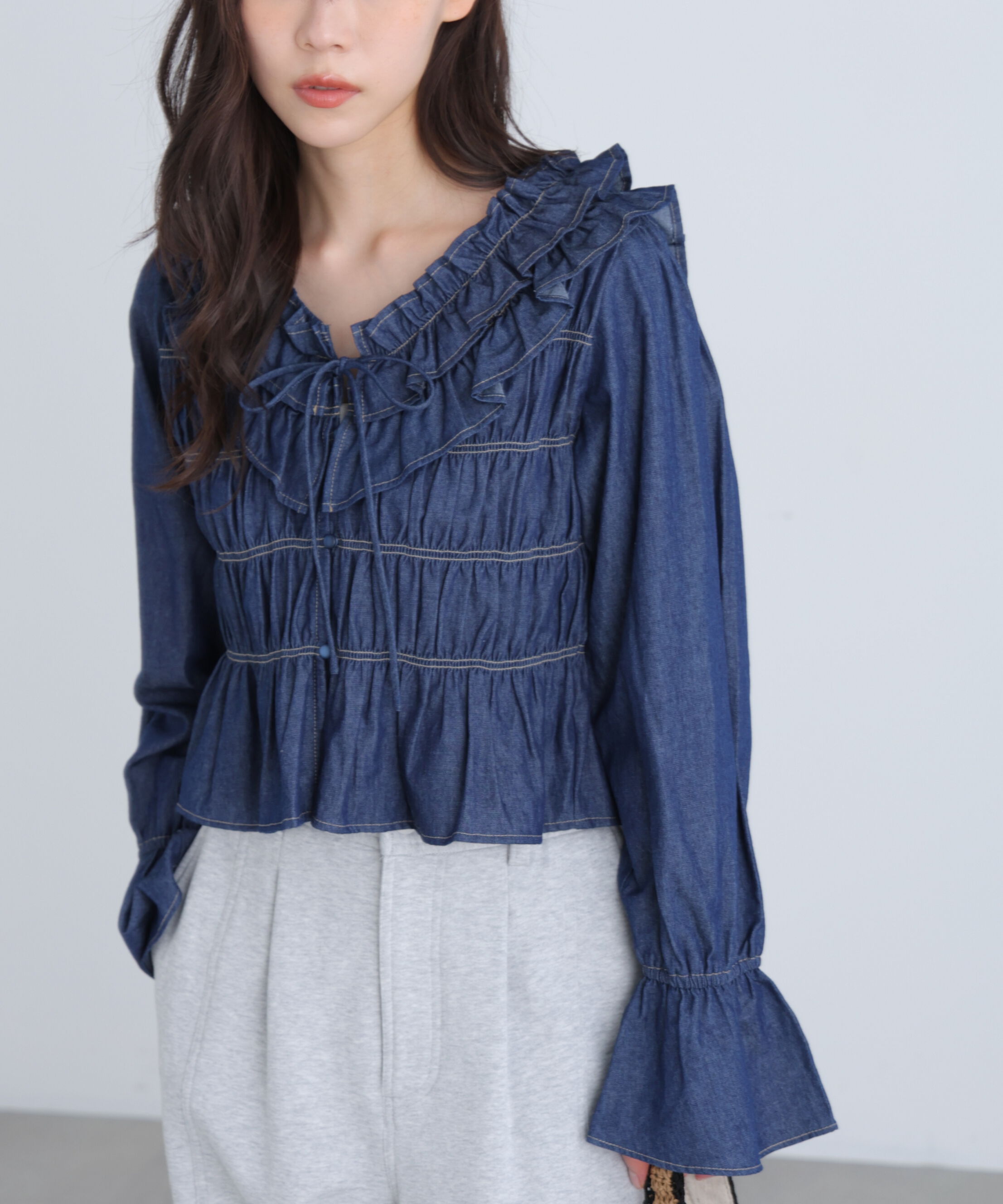  「アソート前後2wayフリルブラウス」|シャツ・ブラウス|